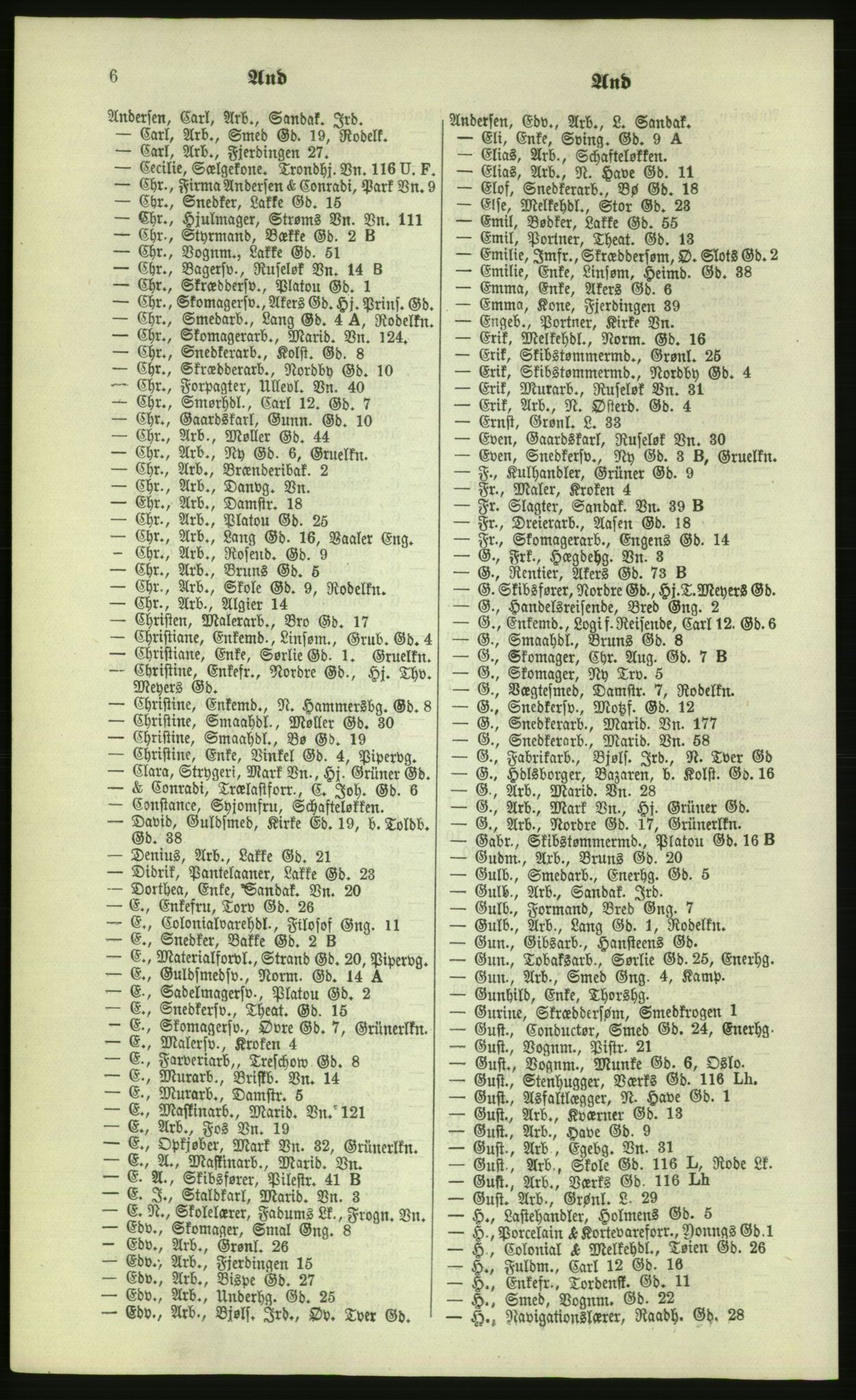 Kristiania/Oslo adressebok, PUBL/-, 1879, s. 6