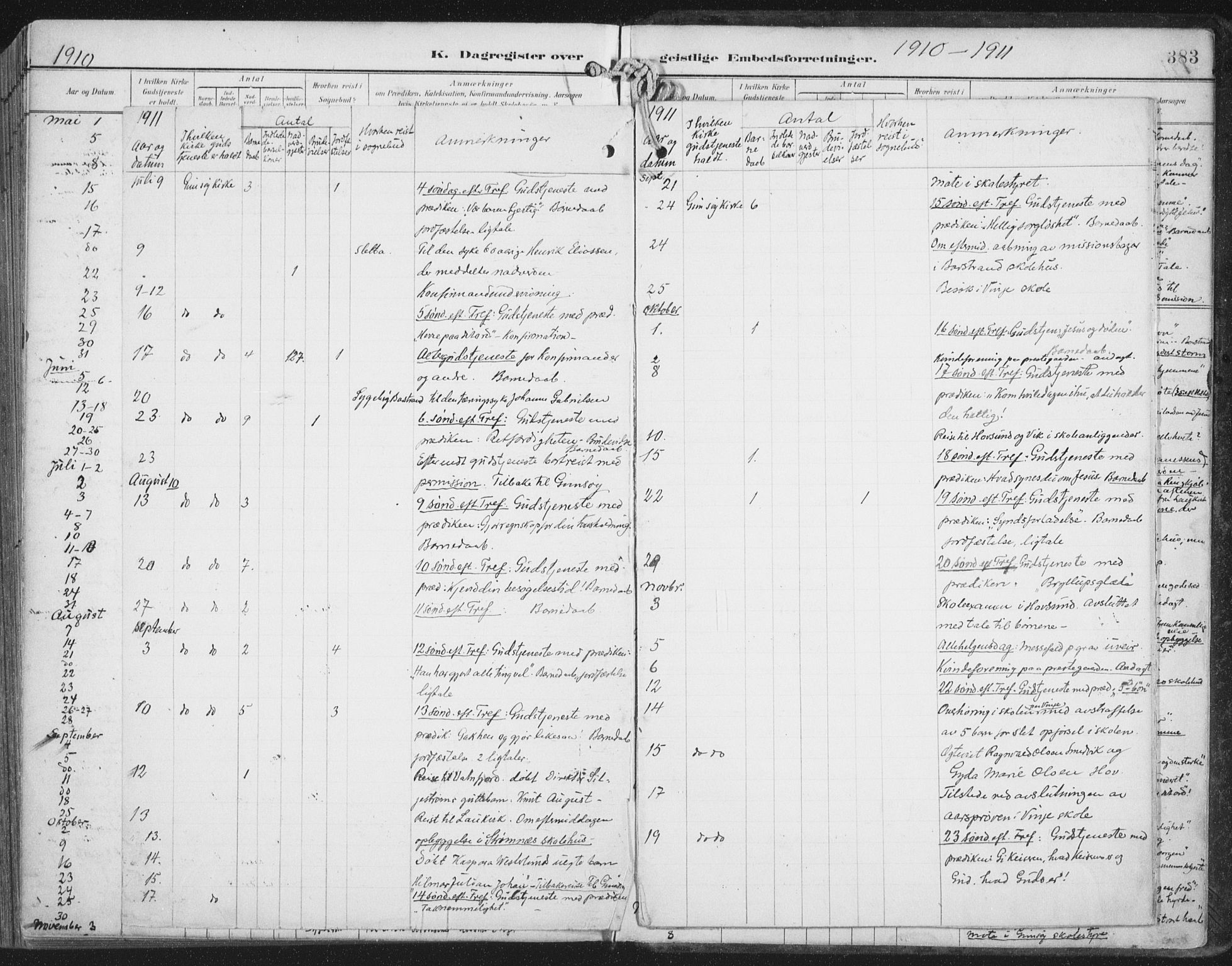 Ministerialprotokoller, klokkerbøker og fødselsregistre - Nordland, AV/SAT-A-1459/876/L1098: Ministerialbok nr. 876A04, 1896-1915, s. 383