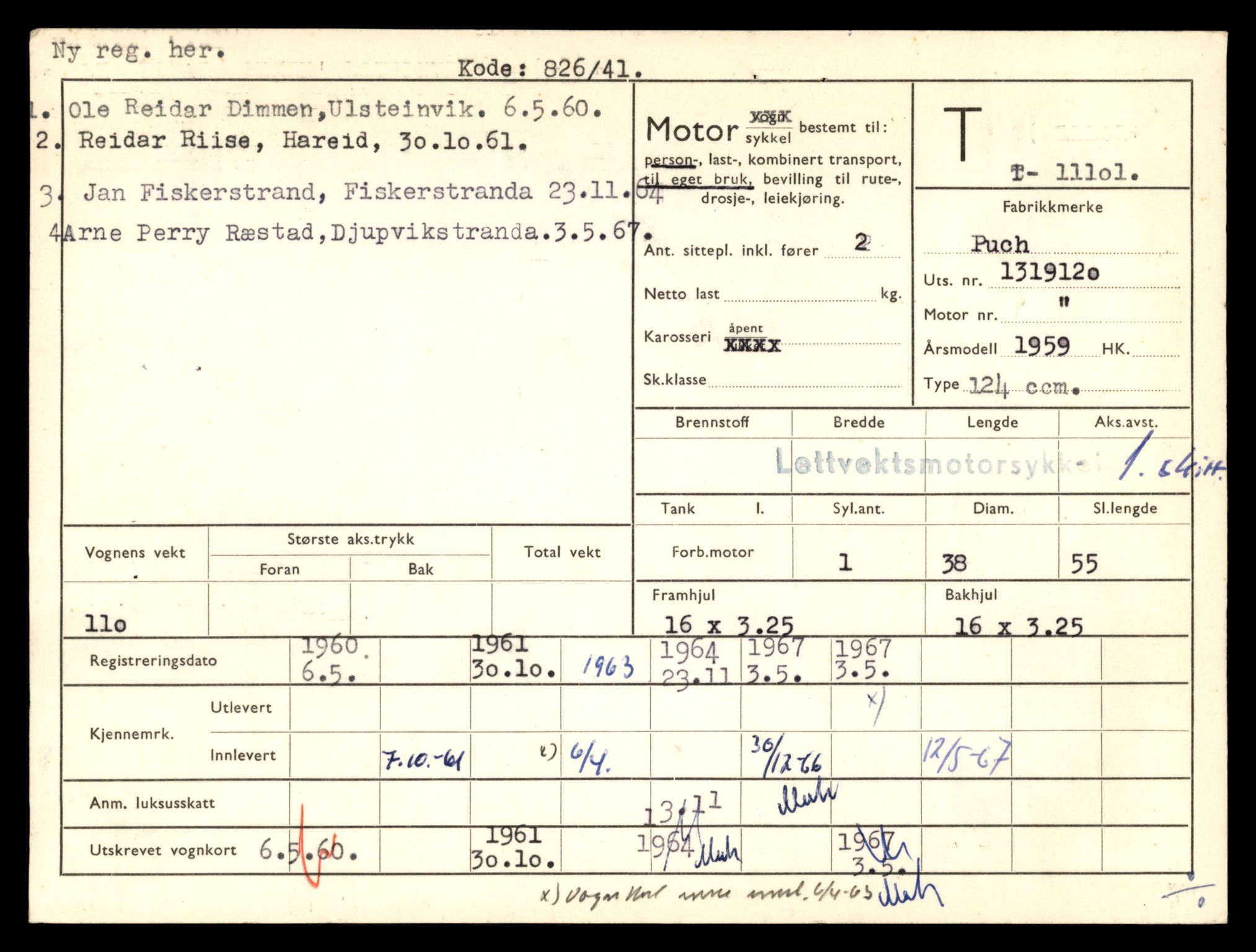 Møre og Romsdal vegkontor - Ålesund trafikkstasjon, AV/SAT-A-4099/F/Fe/L0026: Registreringskort for kjøretøy T 11046 - T 11160, 1927-1998, s. 1599