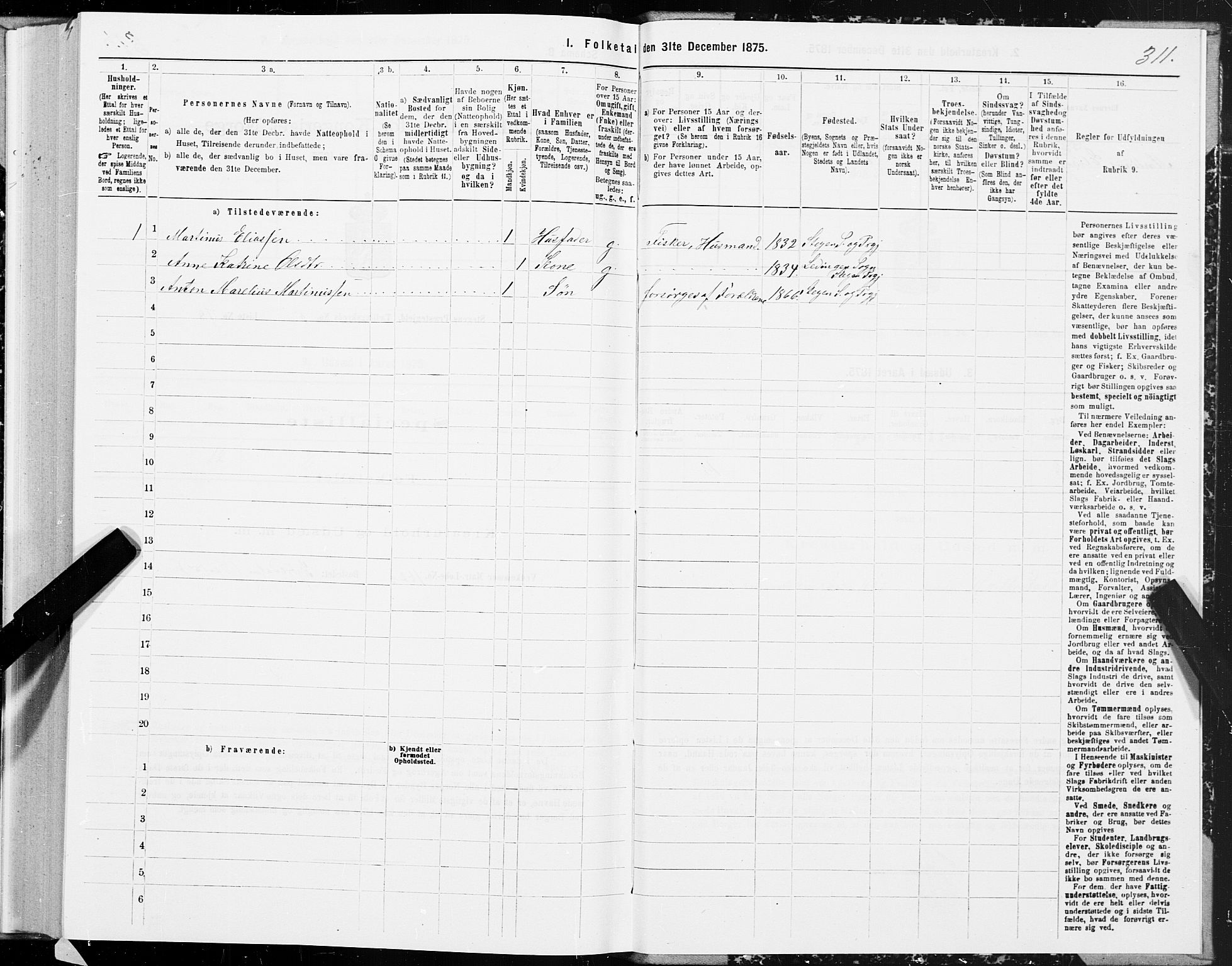 SAT, Folketelling 1875 for 1848P Steigen prestegjeld, 1875, s. 2311