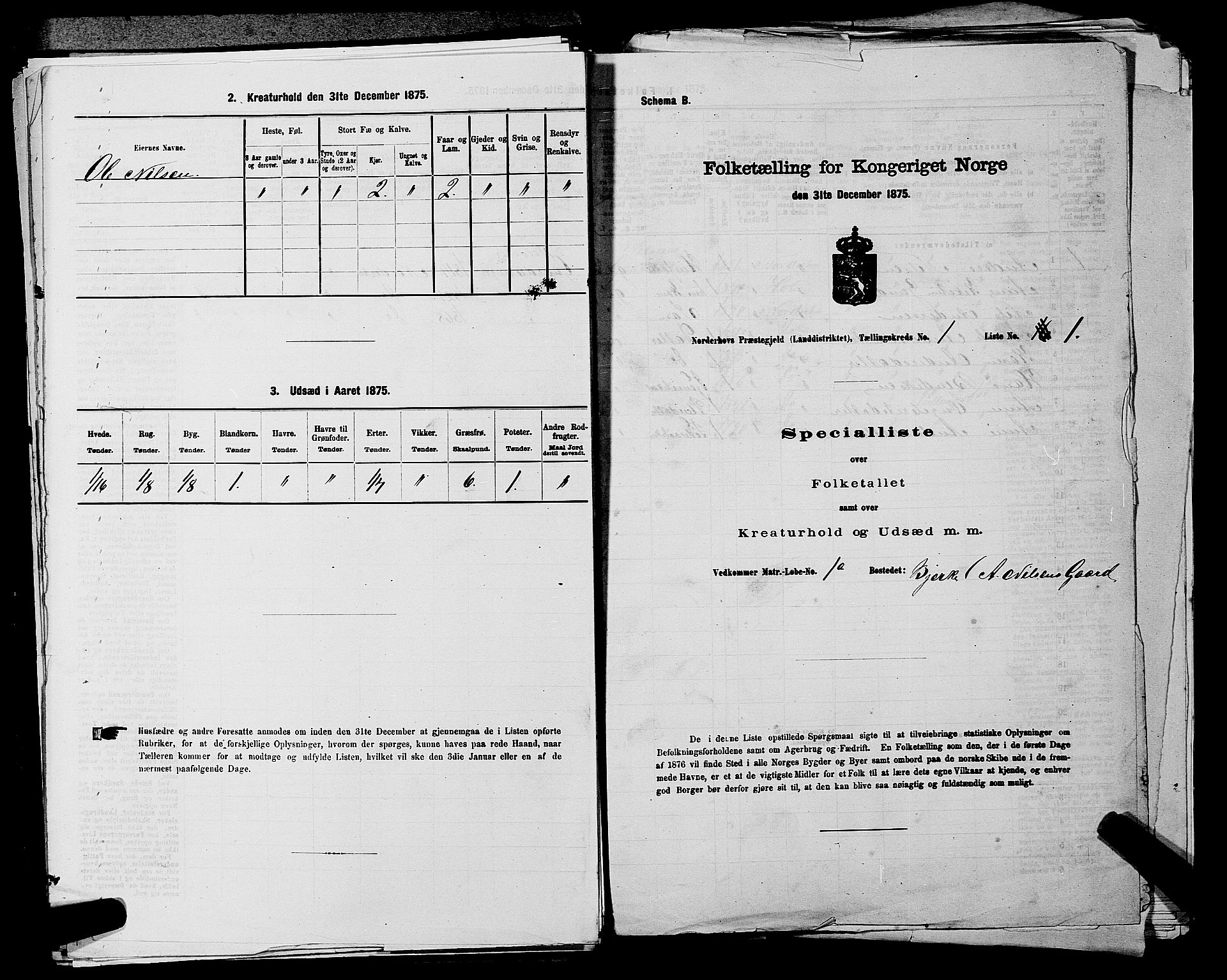 SAKO, Folketelling 1875 for 0613L Norderhov prestegjeld, Norderhov sokn, Haug sokn og Lunder sokn, 1875, s. 278