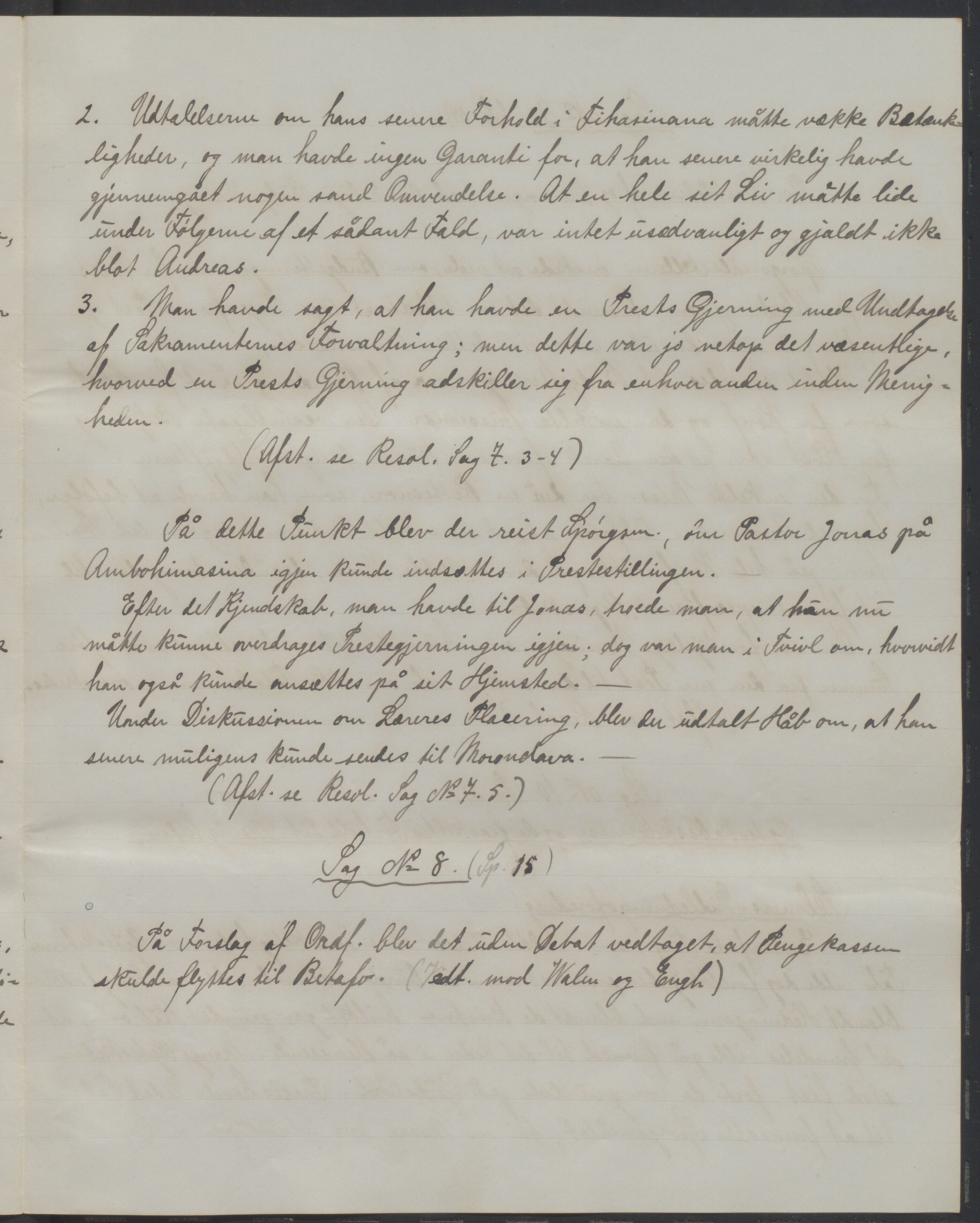 Det Norske Misjonsselskap - hovedadministrasjonen, VID/MA-A-1045/D/Da/Daa/L0038/0001: Konferansereferat og årsberetninger / Konferansereferat fra Madagaskar Innland., 1890