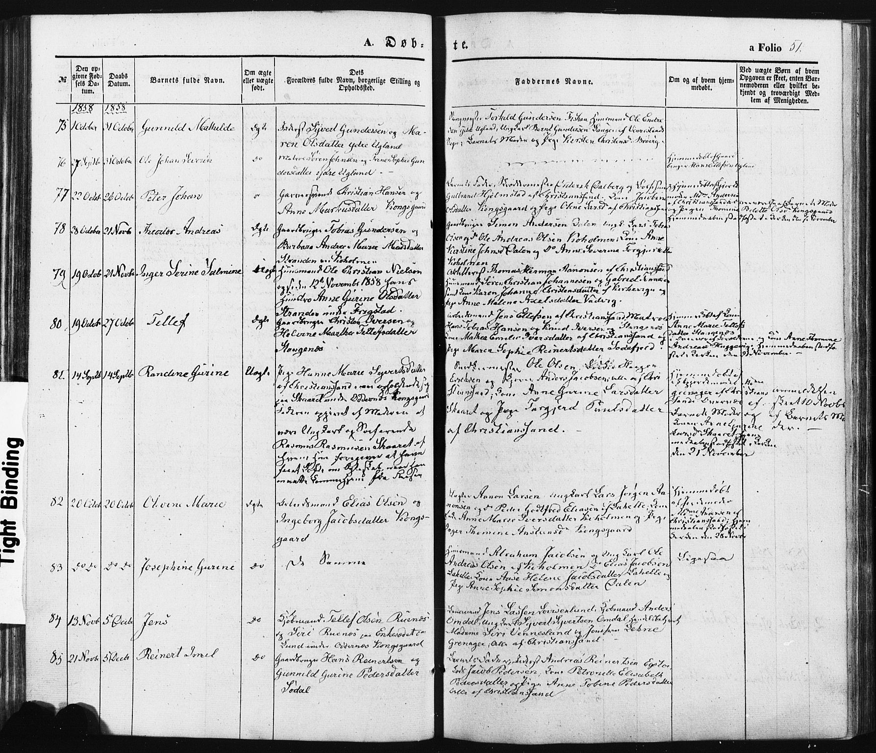Oddernes sokneprestkontor, AV/SAK-1111-0033/F/Fa/Faa/L0007: Ministerialbok nr. A 7, 1851-1863, s. 51