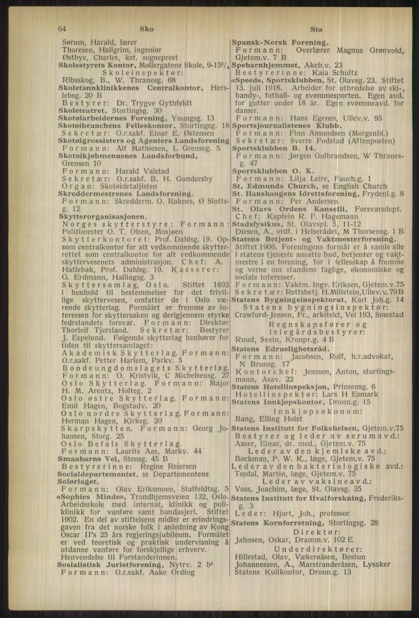 Kristiania/Oslo adressebok, PUBL/-, 1937, s. 64