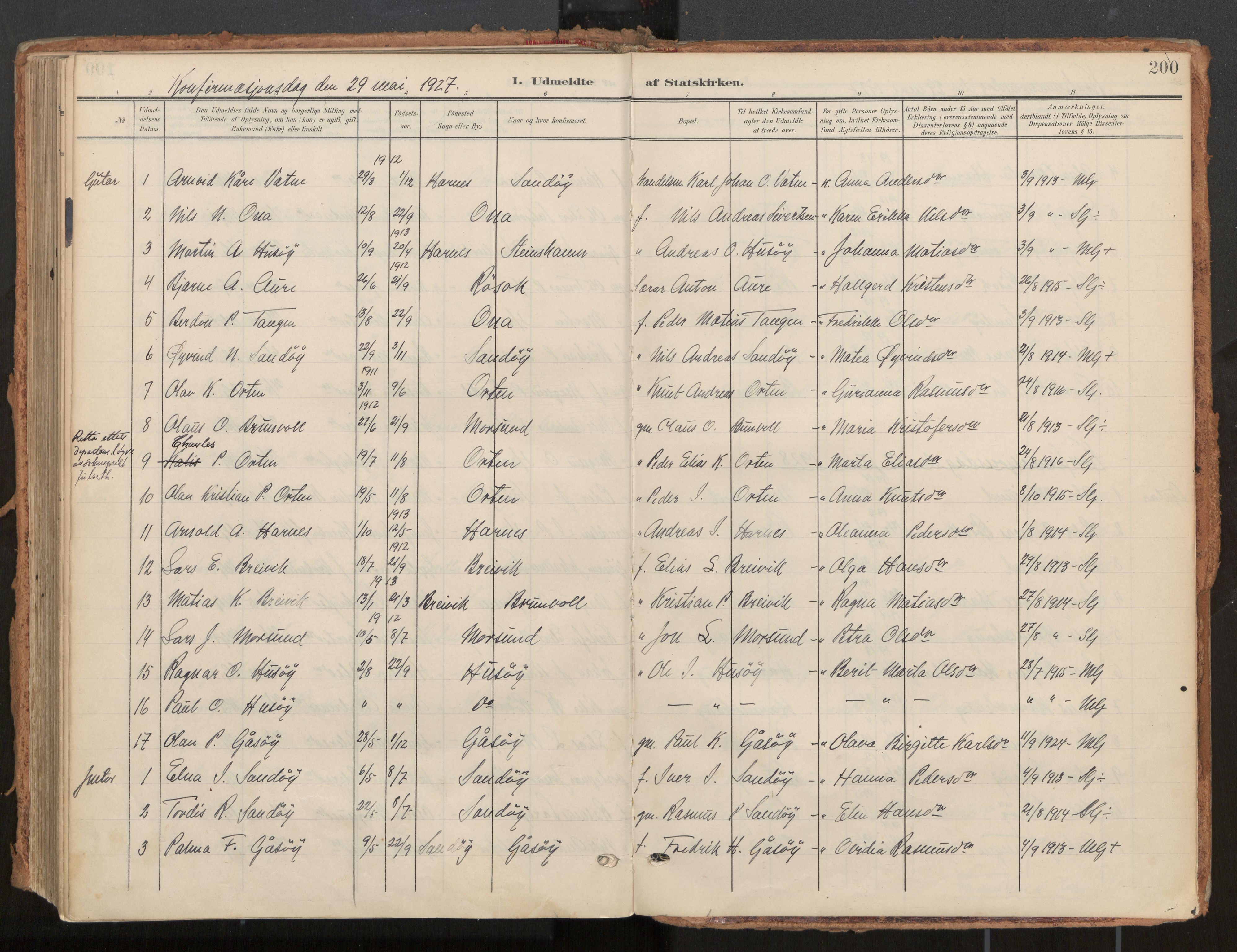 Ministerialprotokoller, klokkerbøker og fødselsregistre - Møre og Romsdal, AV/SAT-A-1454/561/L0730: Ministerialbok nr. 561A04, 1901-1929, s. 200