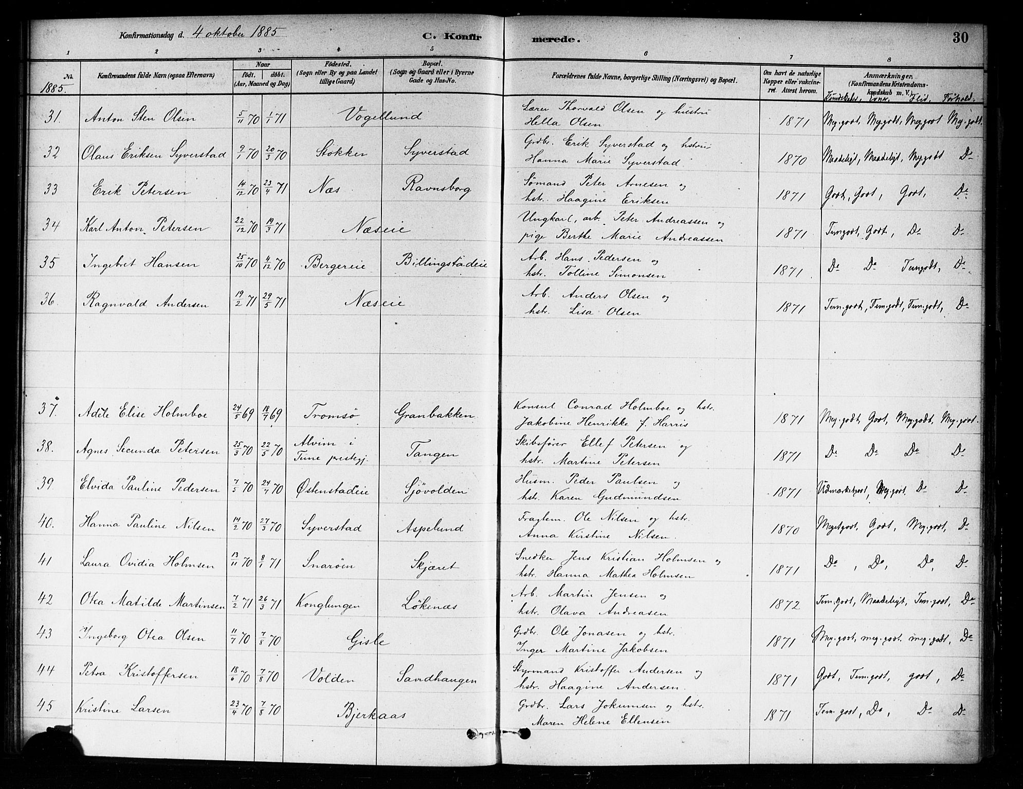 Asker prestekontor Kirkebøker, AV/SAO-A-10256a/F/Fa/L0014: Ministerialbok nr. I 14, 1879-1900, s. 30