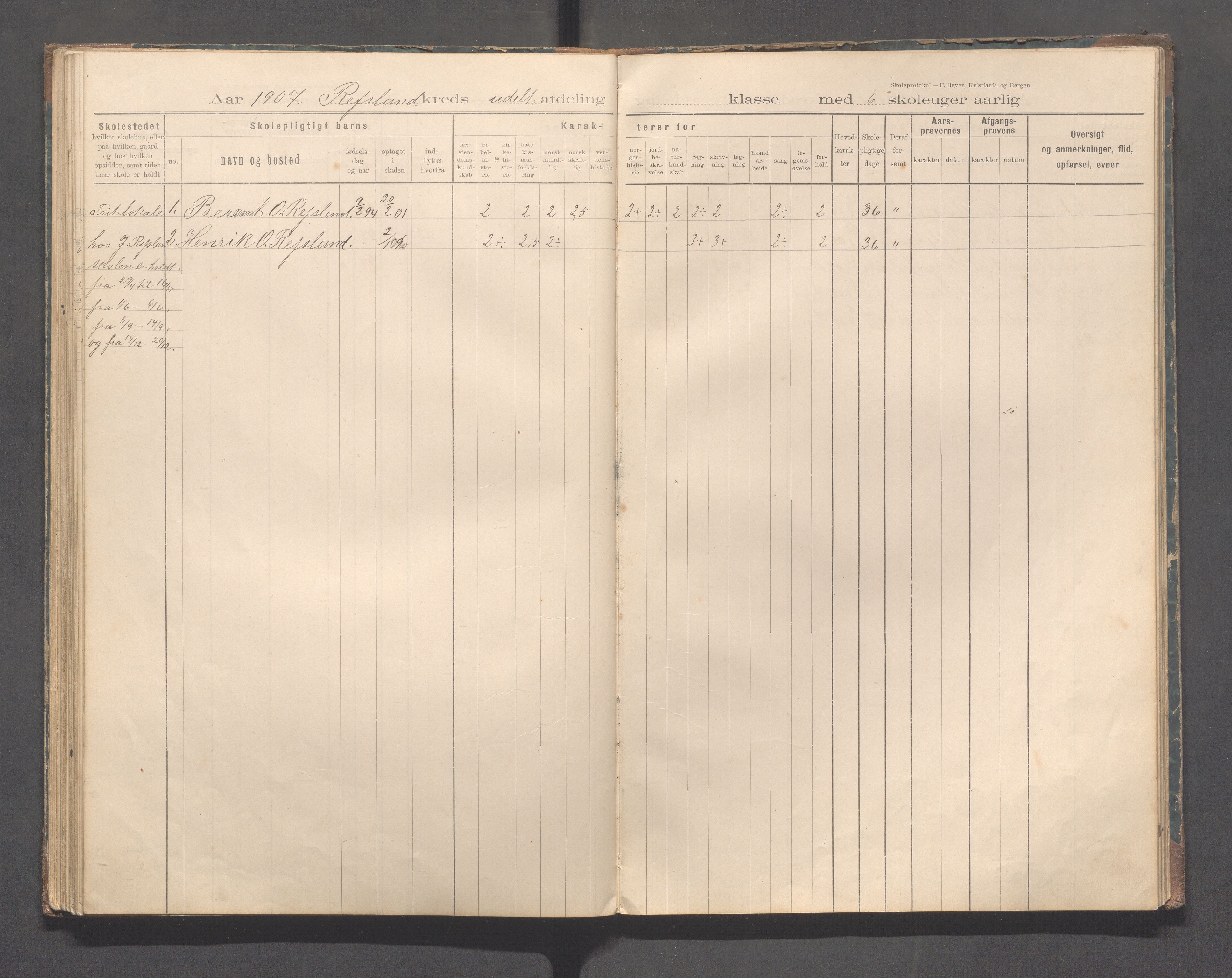 Sokndal kommune- Eia skole, IKAR/K-101148/H/L0001: Skoleprotokoll - Eia, Refsland, Tellnes, 1894-1919, s. 56