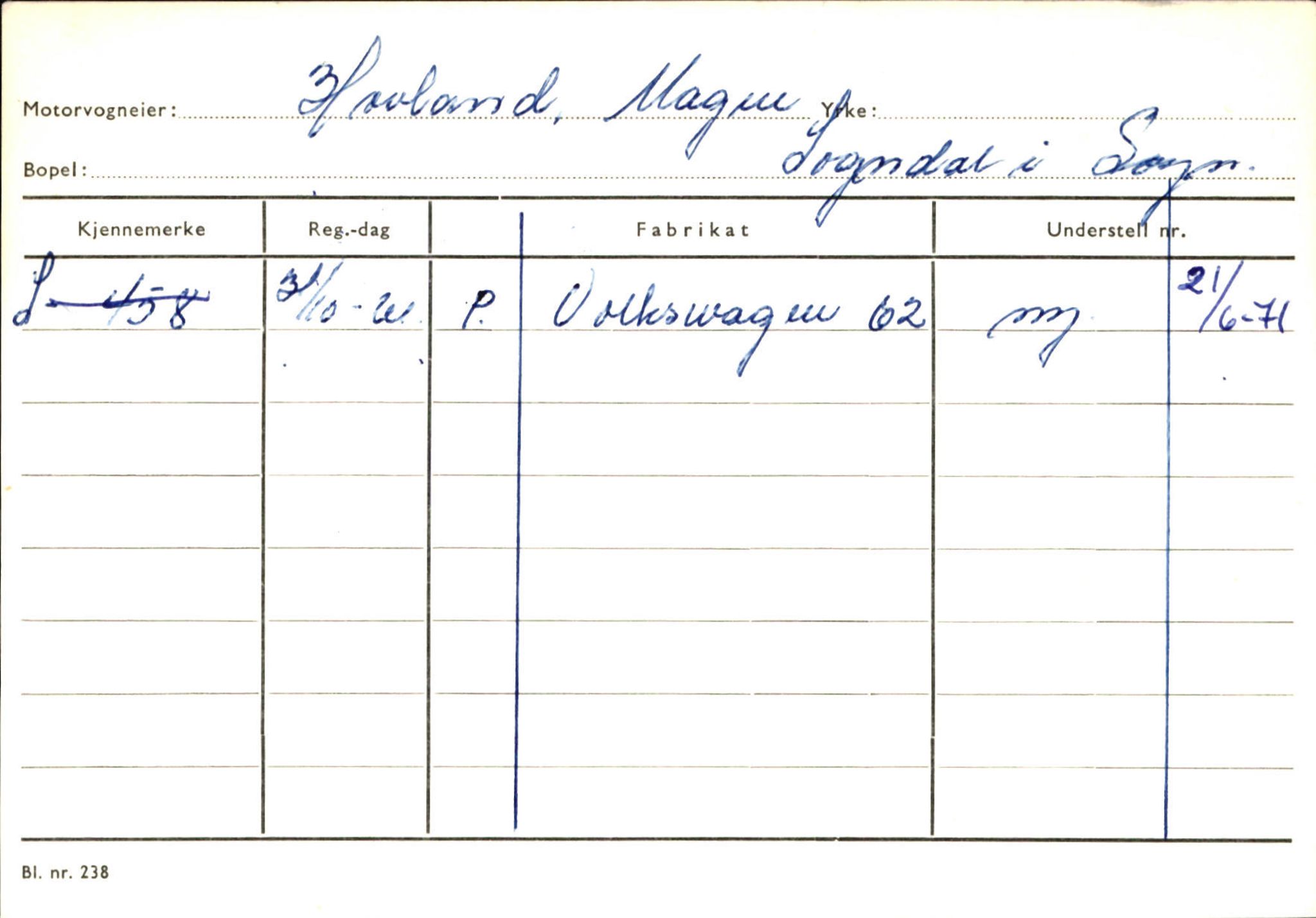 Statens vegvesen, Sogn og Fjordane vegkontor, AV/SAB-A-5301/4/F/L0124: Eigarregister Sogndal A-U, 1945-1975, s. 1071