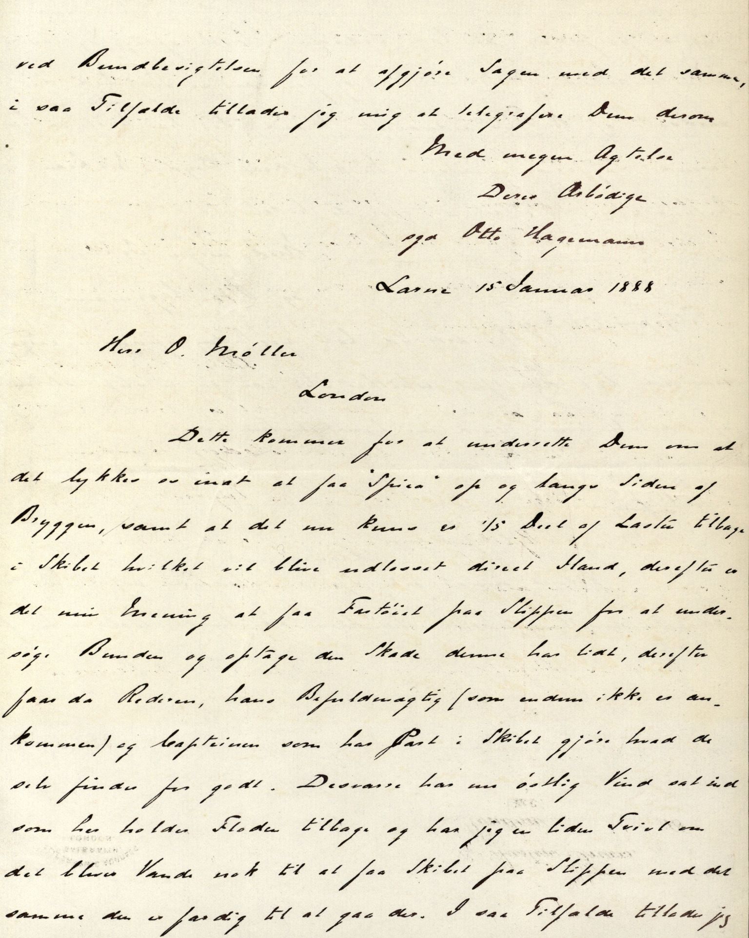 Pa 63 - Østlandske skibsassuranceforening, VEMU/A-1079/G/Ga/L0022/0010: Havaridokumenter / Salvator, Sleipner, Speed, Spica, Stjernen, 1888, s. 47