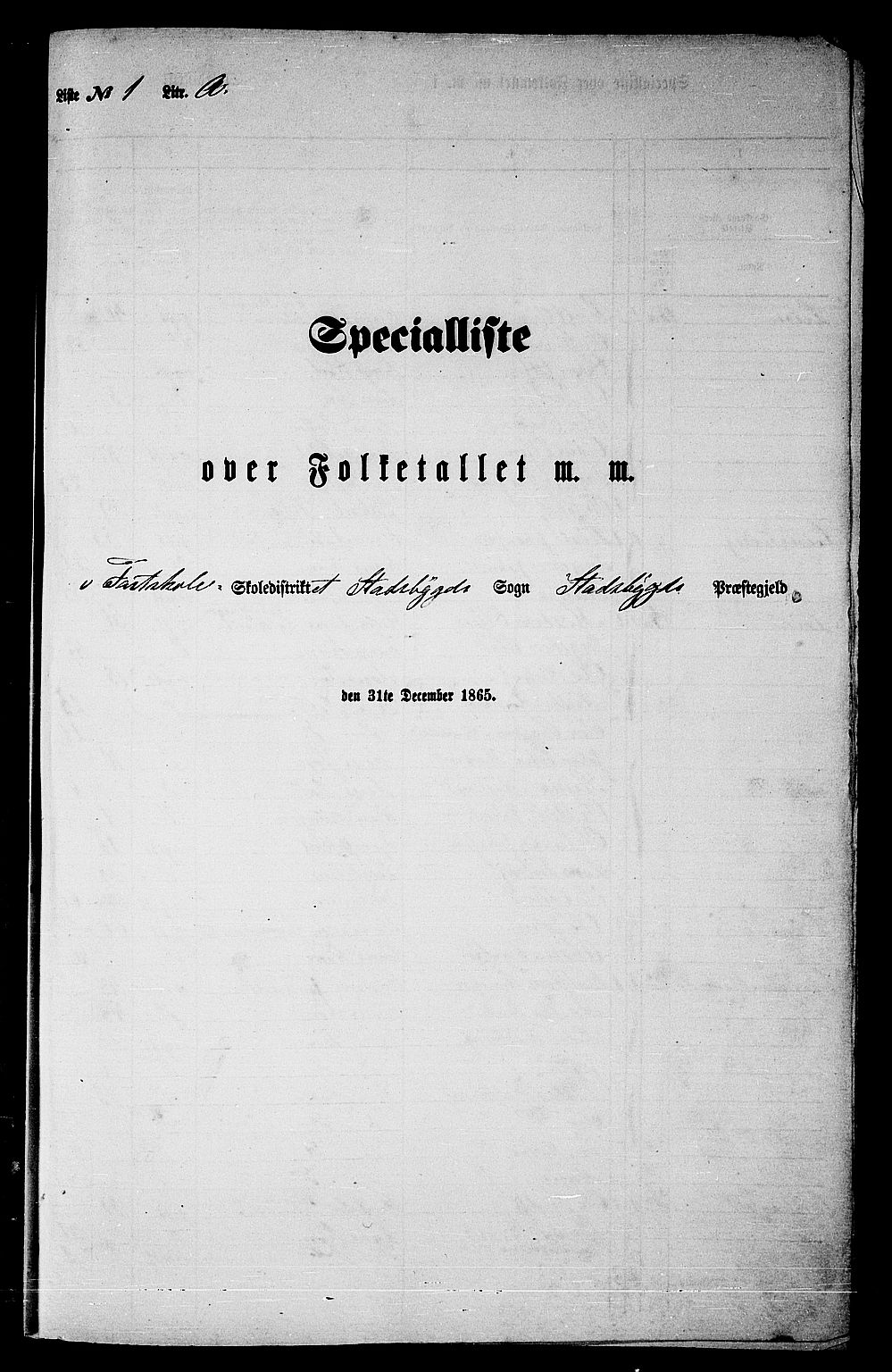 RA, Folketelling 1865 for 1625P Stadsbygd prestegjeld, 1865, s. 12