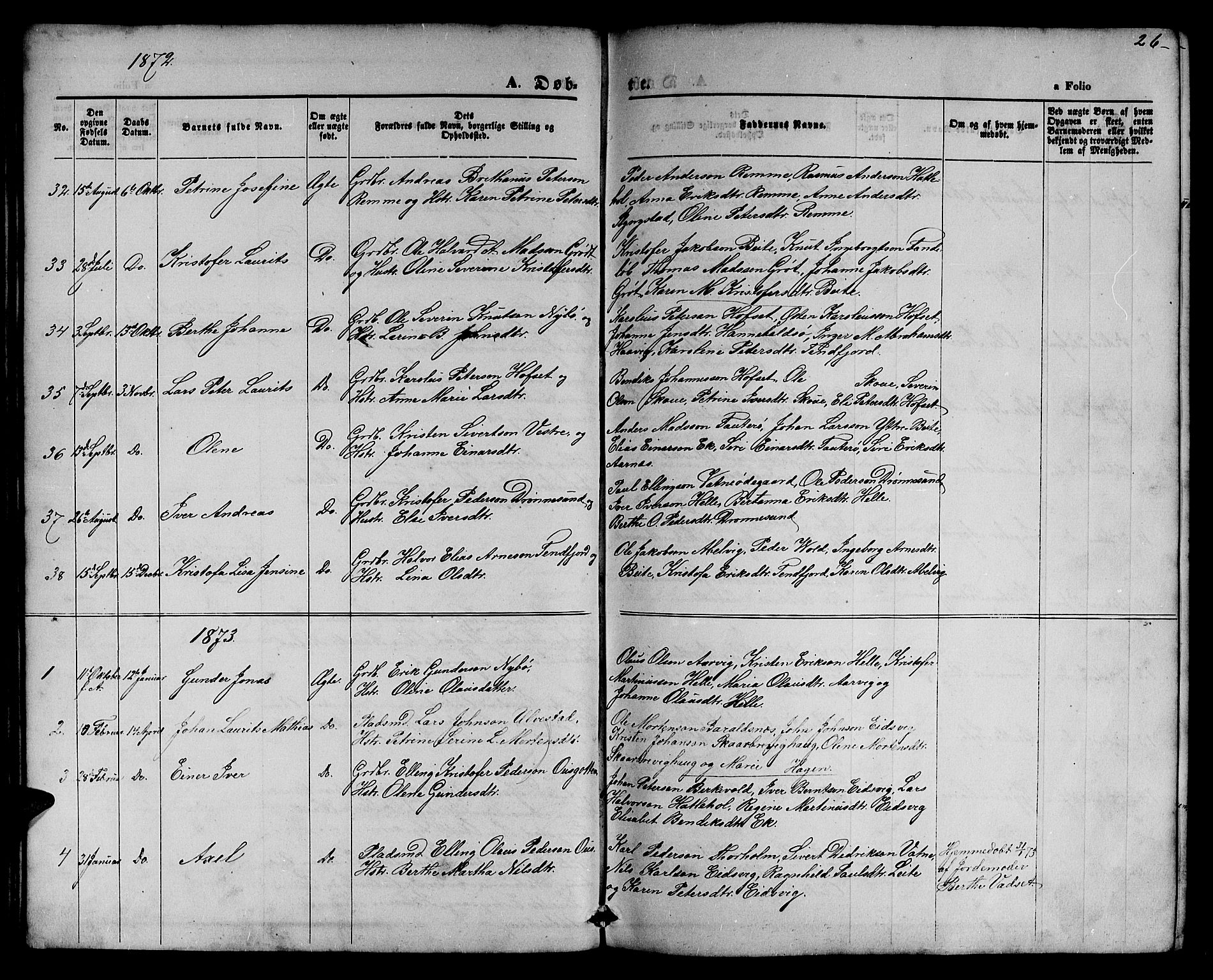 Ministerialprotokoller, klokkerbøker og fødselsregistre - Møre og Romsdal, SAT/A-1454/525/L0375: Klokkerbok nr. 525C01, 1865-1879, s. 26