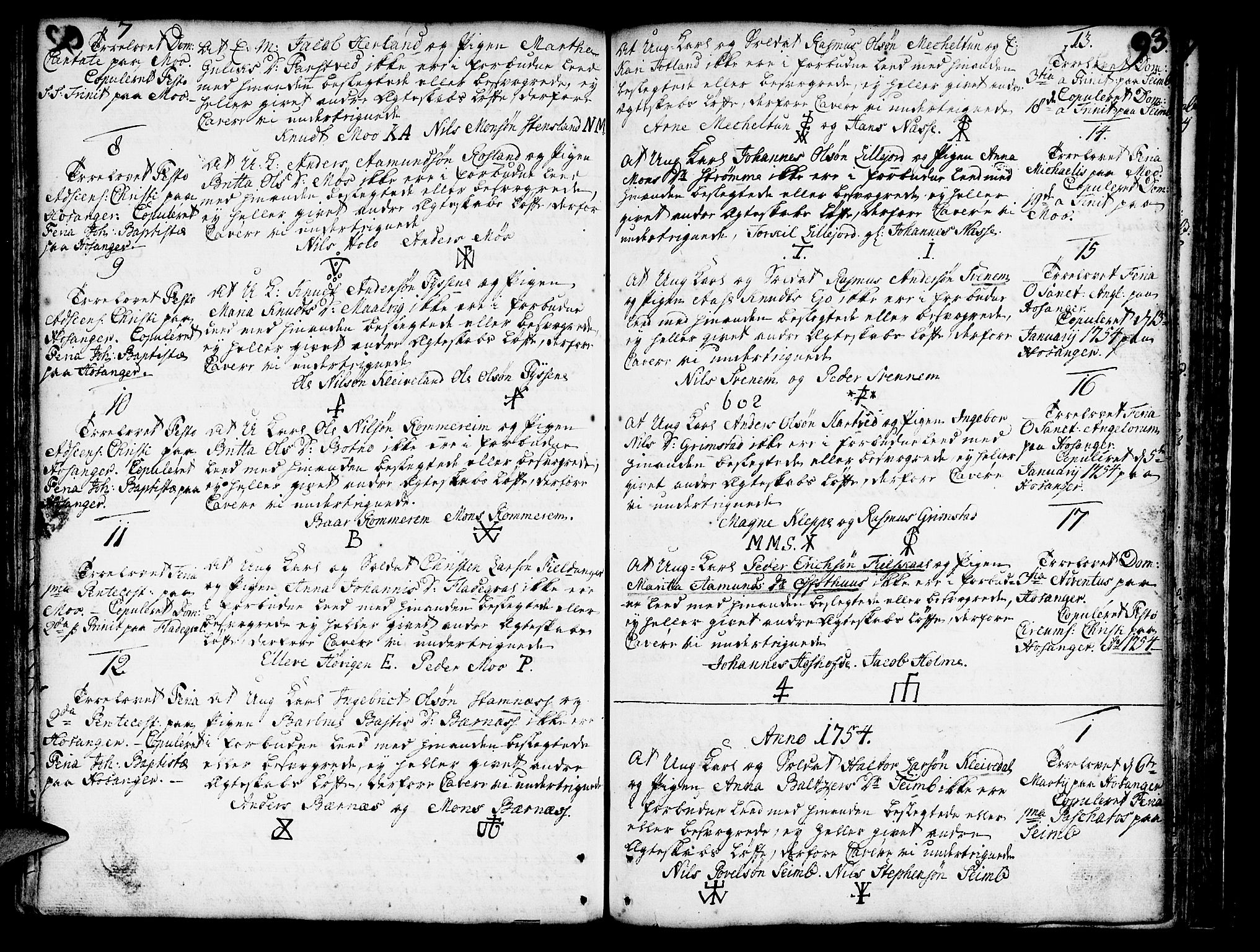 Hosanger sokneprestembete, SAB/A-75801/H/Haa: Ministerialbok nr. A 1 /1, 1750-1766, s. 93