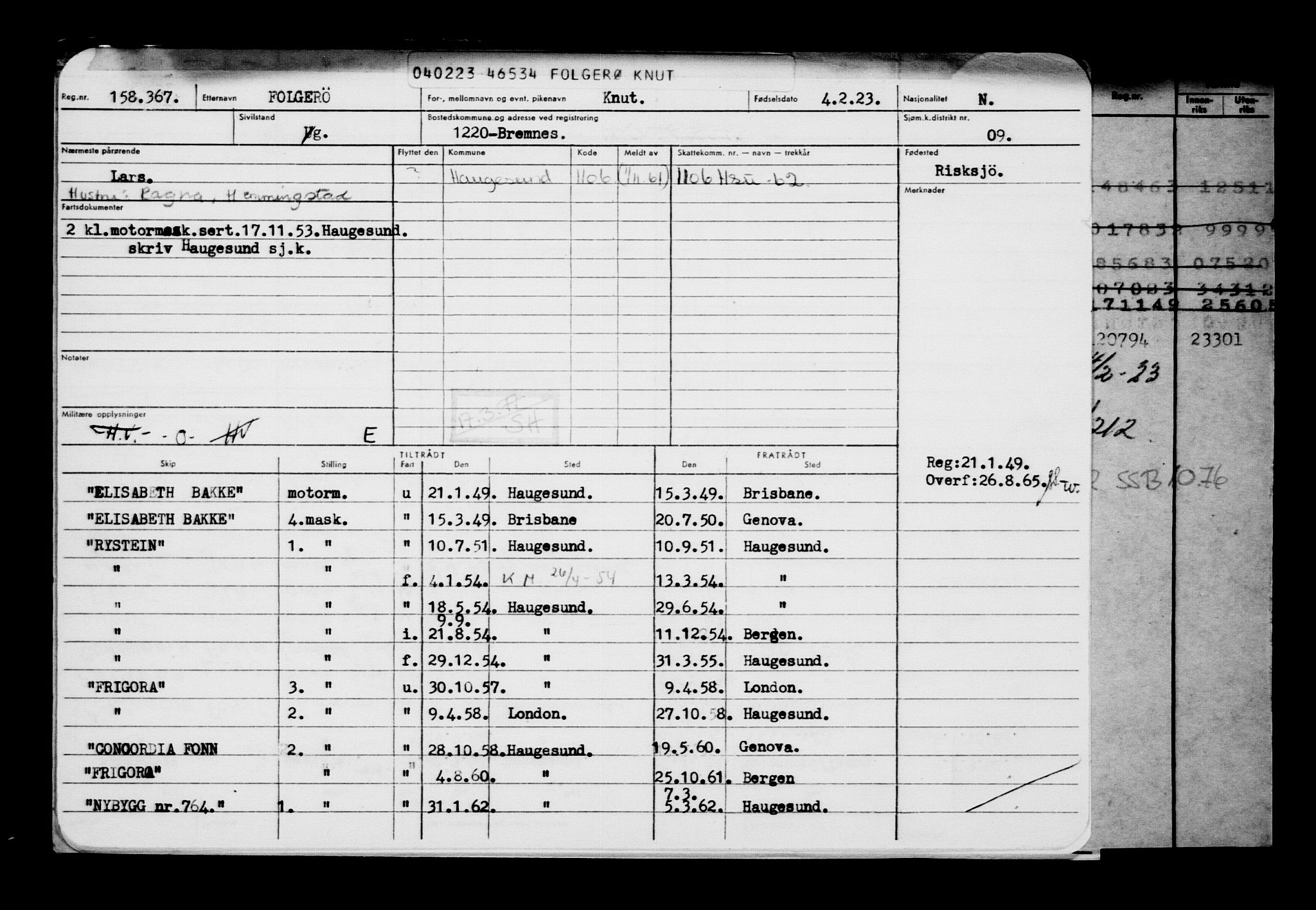 Direktoratet for sjømenn, AV/RA-S-3545/G/Gb/L0215: Hovedkort, 1923, s. 78