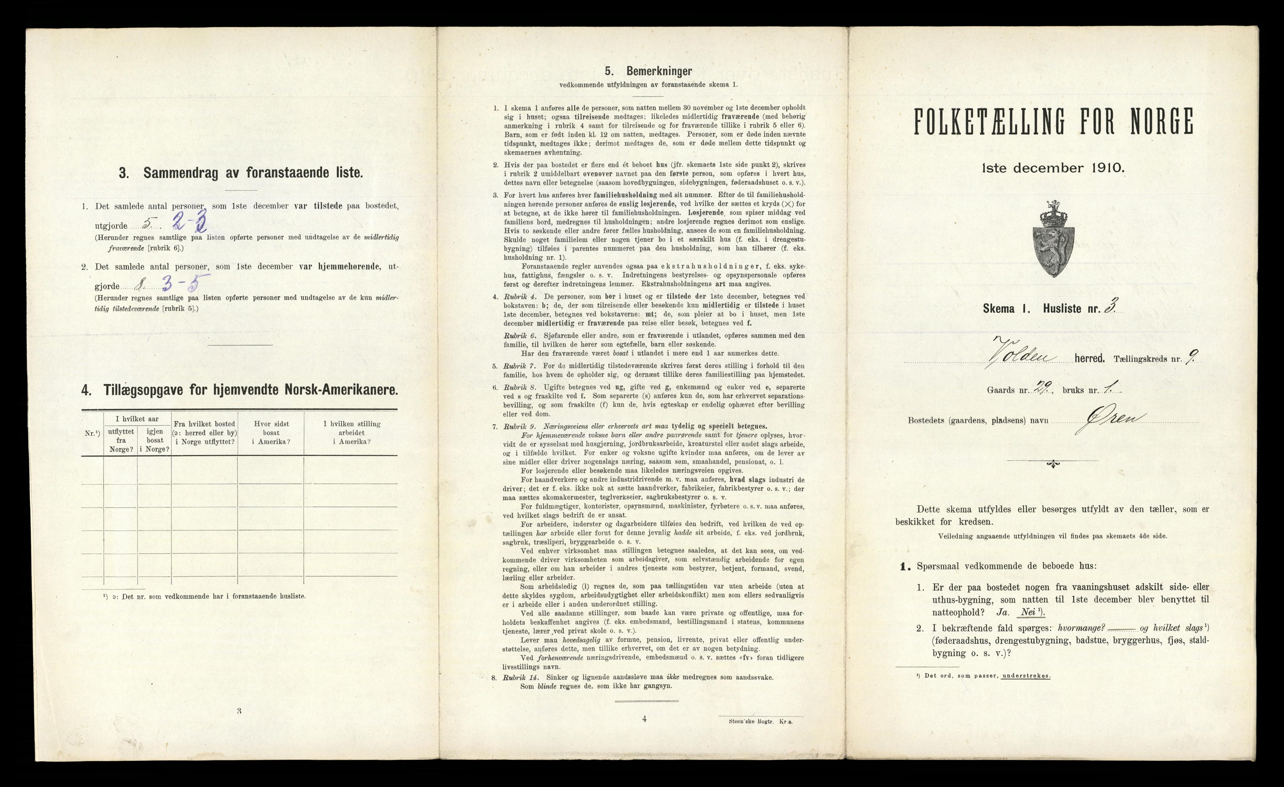 RA, Folketelling 1910 for 1519 Volda herred, 1910, s. 722