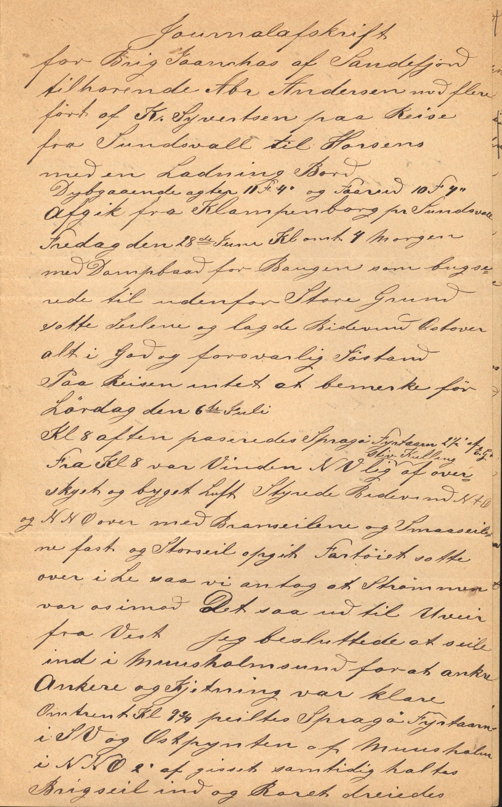 Pa 63 - Østlandske skibsassuranceforening, VEMU/A-1079/G/Ga/L0023/0011: Havaridokumenter / Joanchas, Lympha, Glengarin, Korsvei, Heldine, Sirius, 1889, s. 11