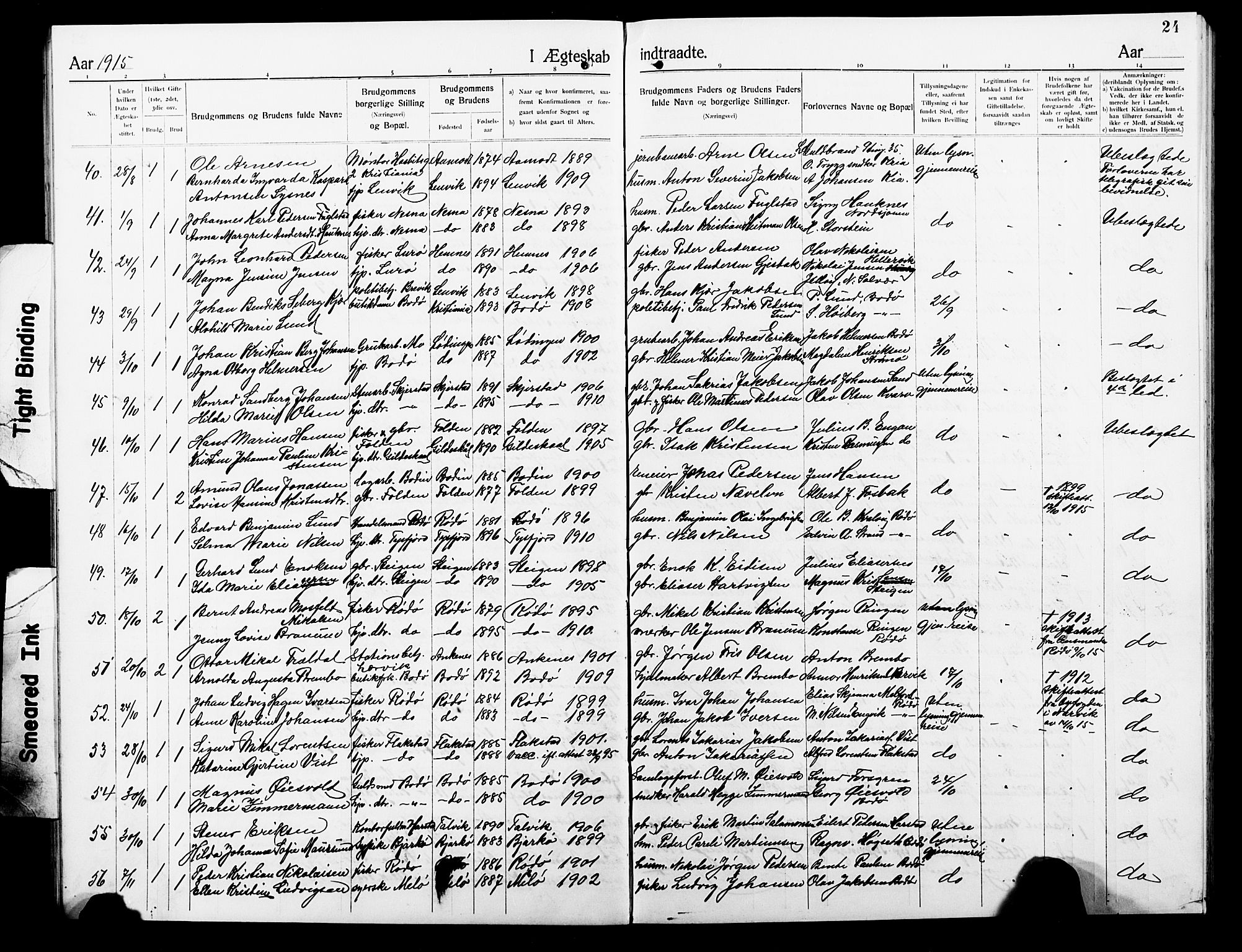 Ministerialprotokoller, klokkerbøker og fødselsregistre - Nordland, AV/SAT-A-1459/801/L0035: Klokkerbok nr. 801C10, 1910-1923, s. 24