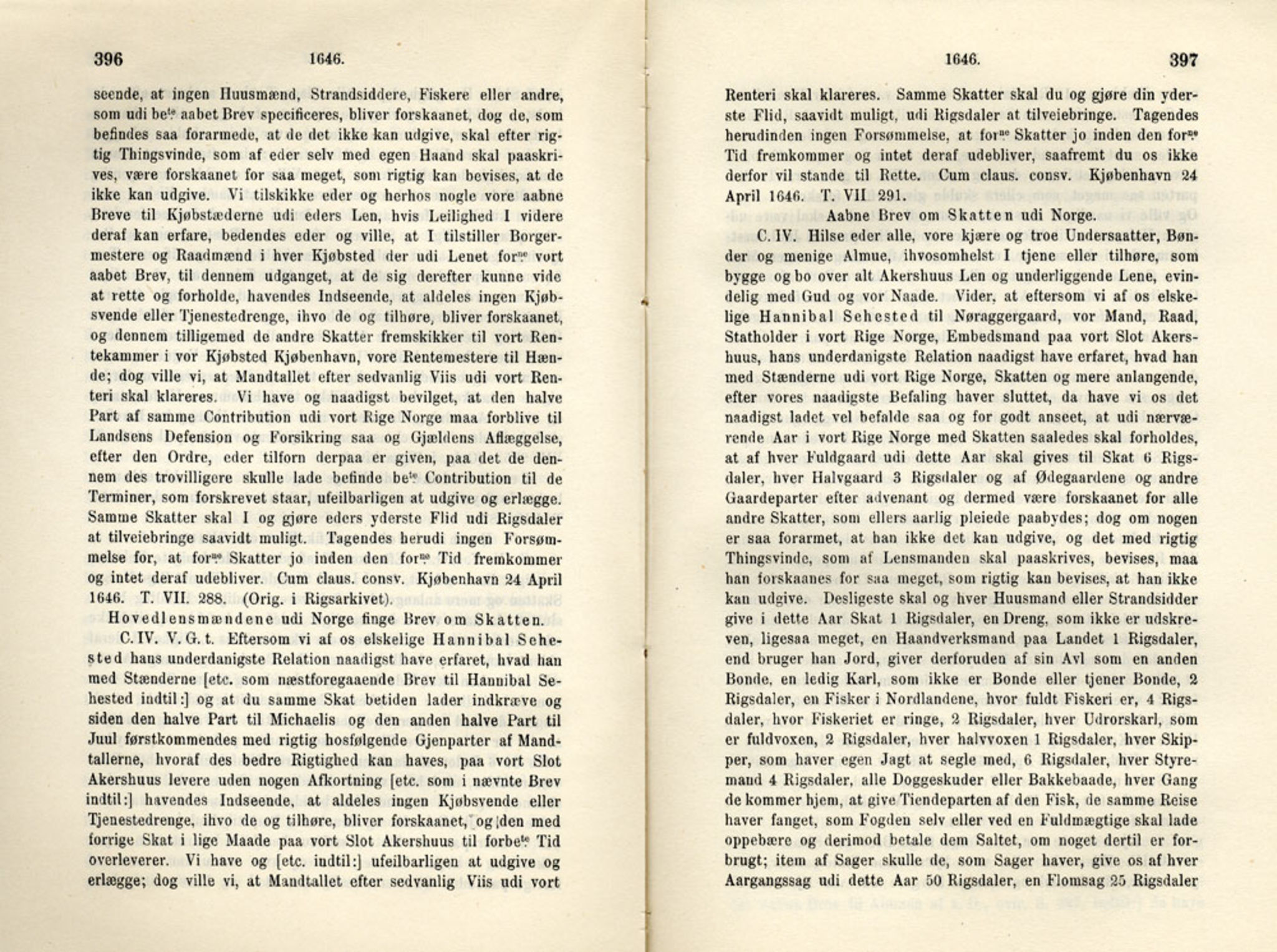 Publikasjoner utgitt av Det Norske Historiske Kildeskriftfond, PUBL/-/-/-: Norske Rigs-Registranter, bind 8, 1641-1648, s. 396-397