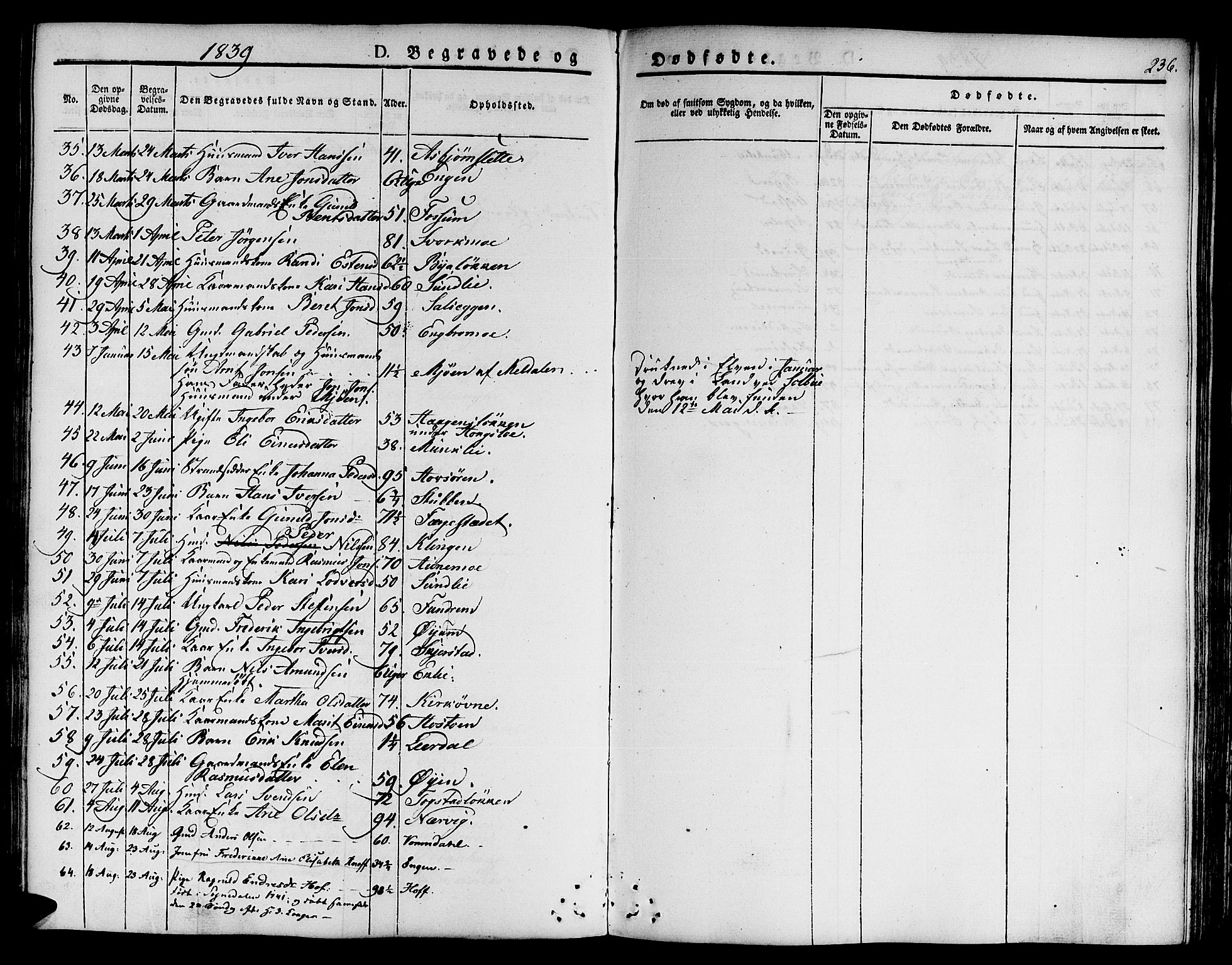 Ministerialprotokoller, klokkerbøker og fødselsregistre - Sør-Trøndelag, AV/SAT-A-1456/668/L0804: Ministerialbok nr. 668A04, 1826-1839, s. 236