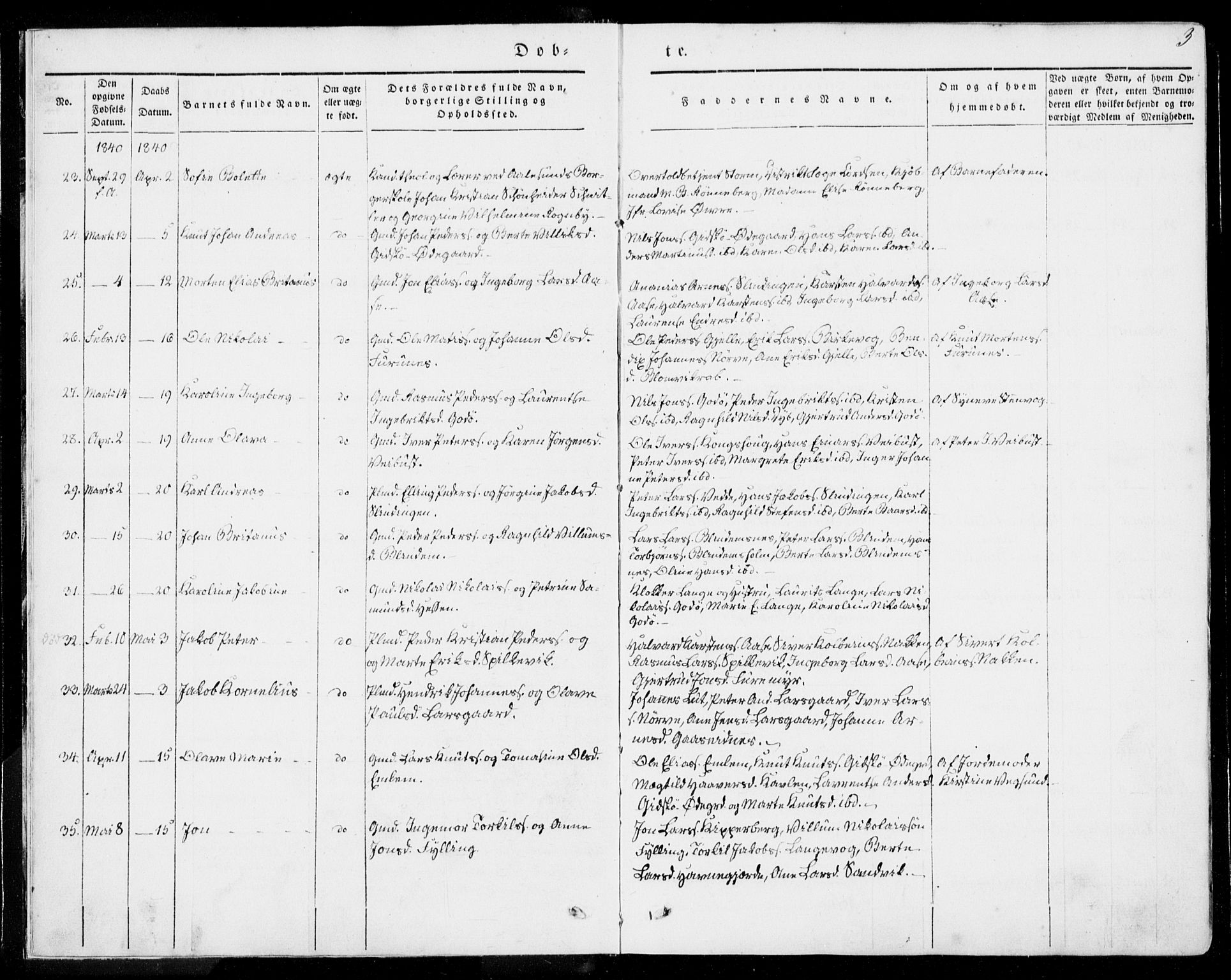 Ministerialprotokoller, klokkerbøker og fødselsregistre - Møre og Romsdal, SAT/A-1454/528/L0396: Ministerialbok nr. 528A07, 1839-1847, s. 3