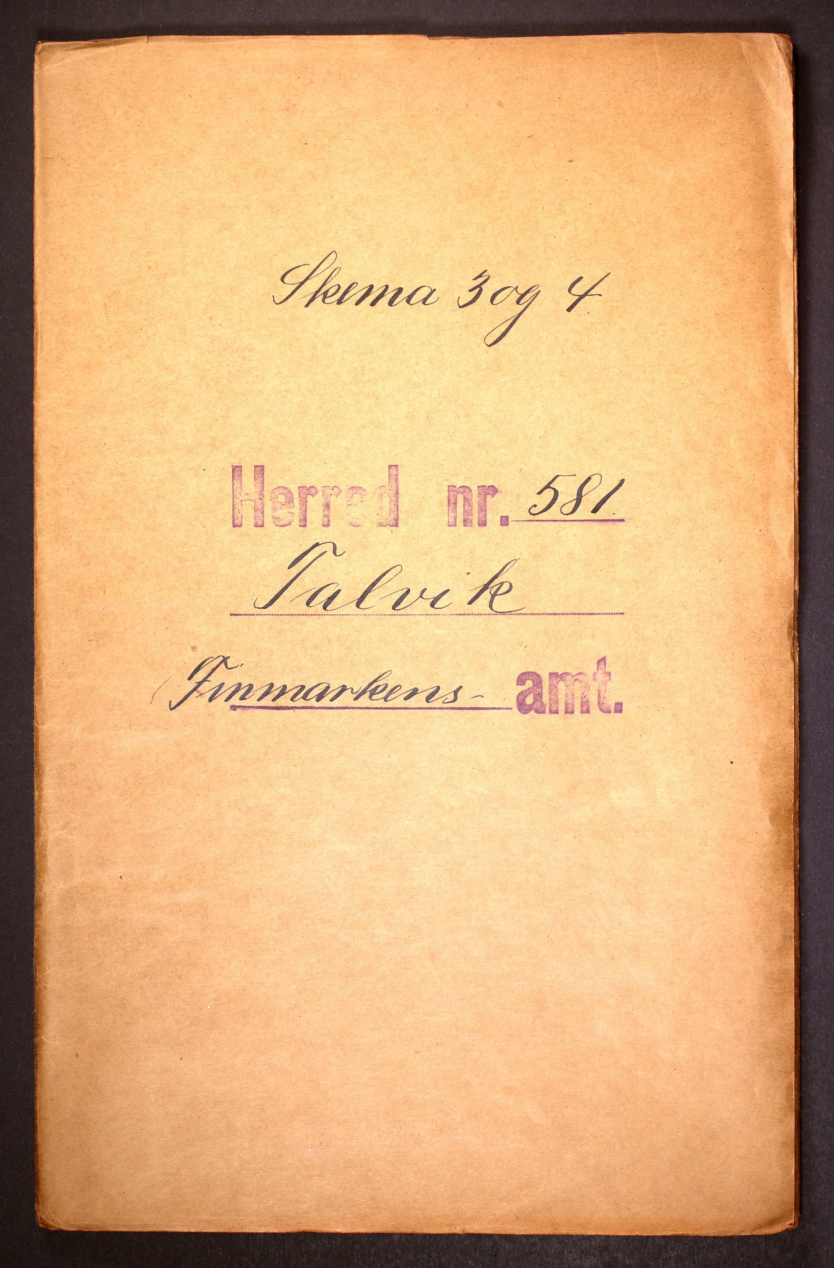 RA, Folketelling 1910 for 2013 Talvik herred, 1910, s. 1