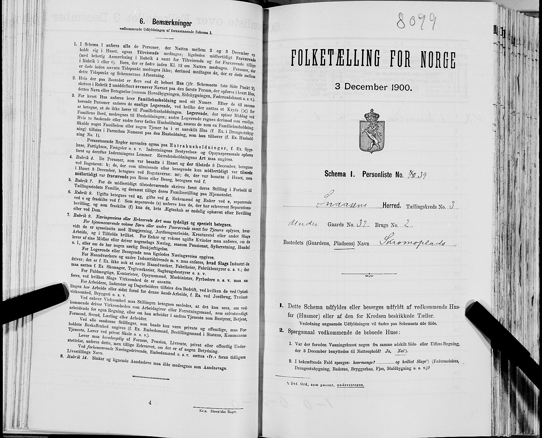SAT, Folketelling 1900 for 1736 Snåsa herred, 1900, s. 681