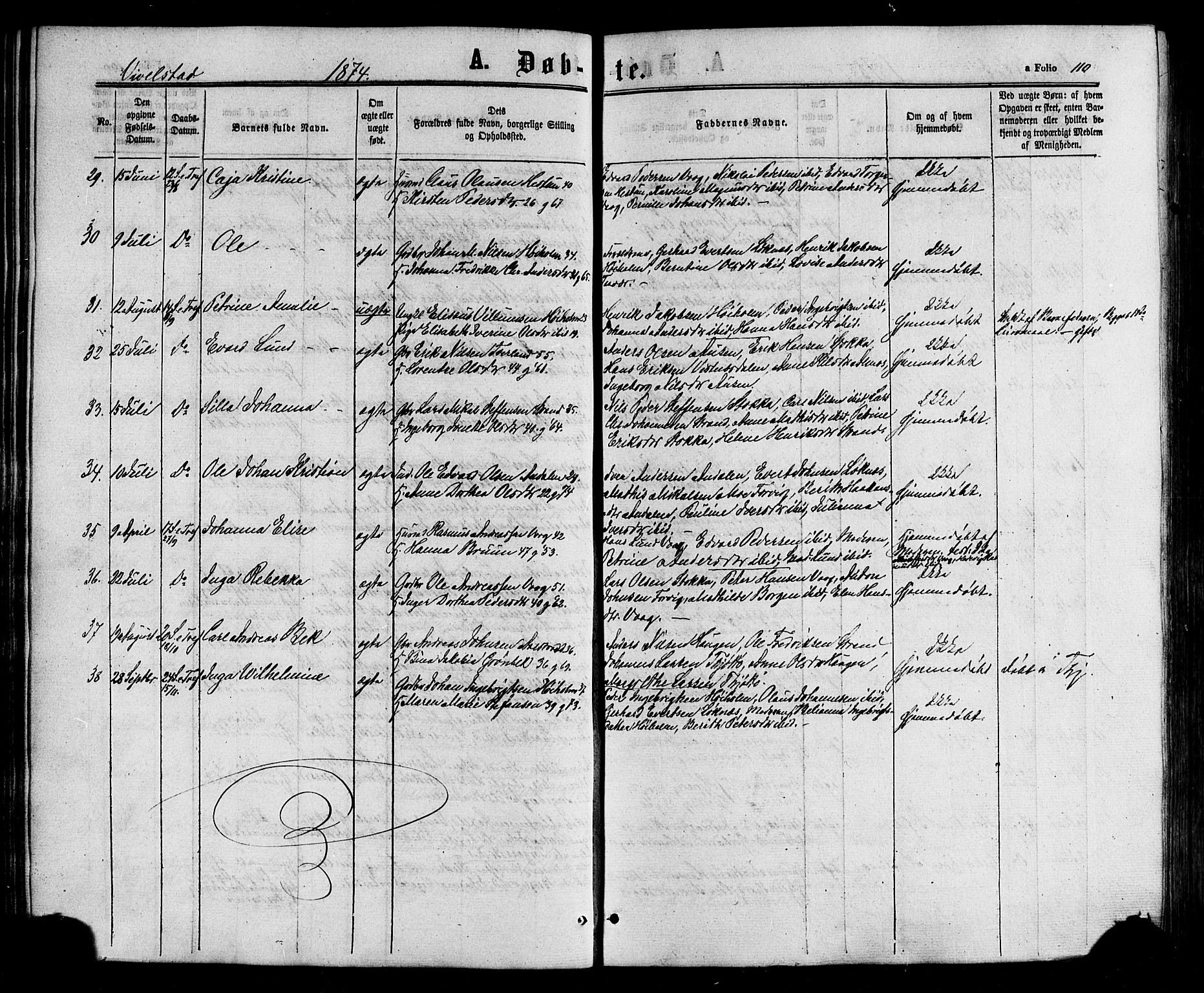 Ministerialprotokoller, klokkerbøker og fødselsregistre - Nordland, AV/SAT-A-1459/817/L0262: Ministerialbok nr. 817A03 /2, 1867-1877, s. 110
