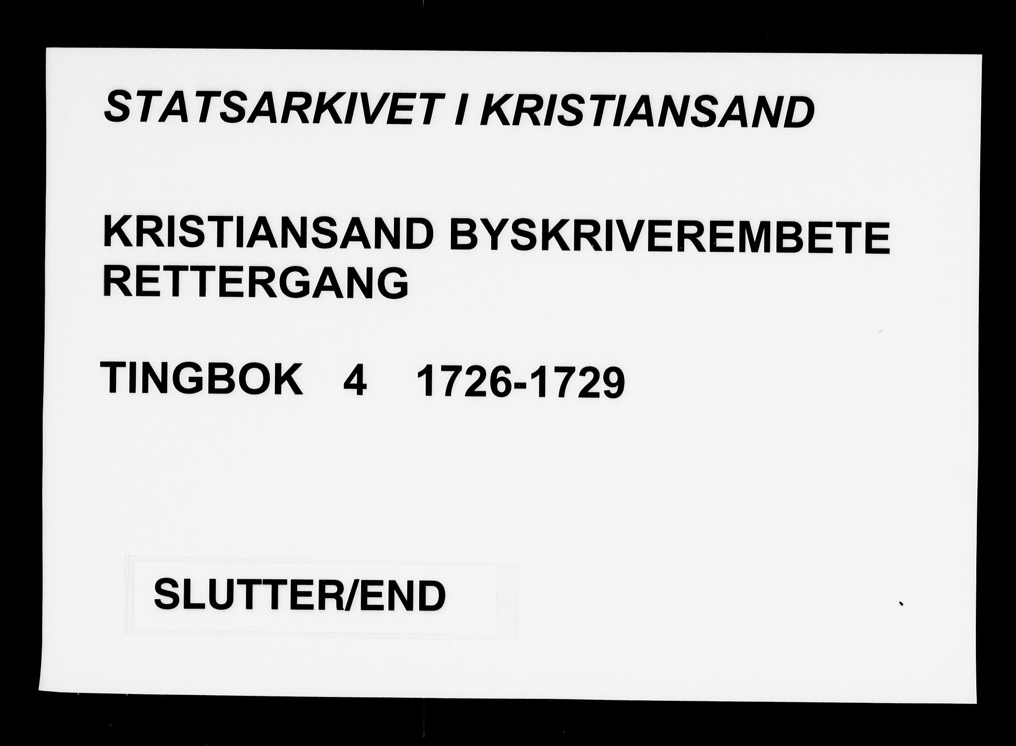 Kristiansand byrett, AV/SAK-1223-0001/F/Fa/L0005: Bytingsprotokoll nr. 4, 1726-1729