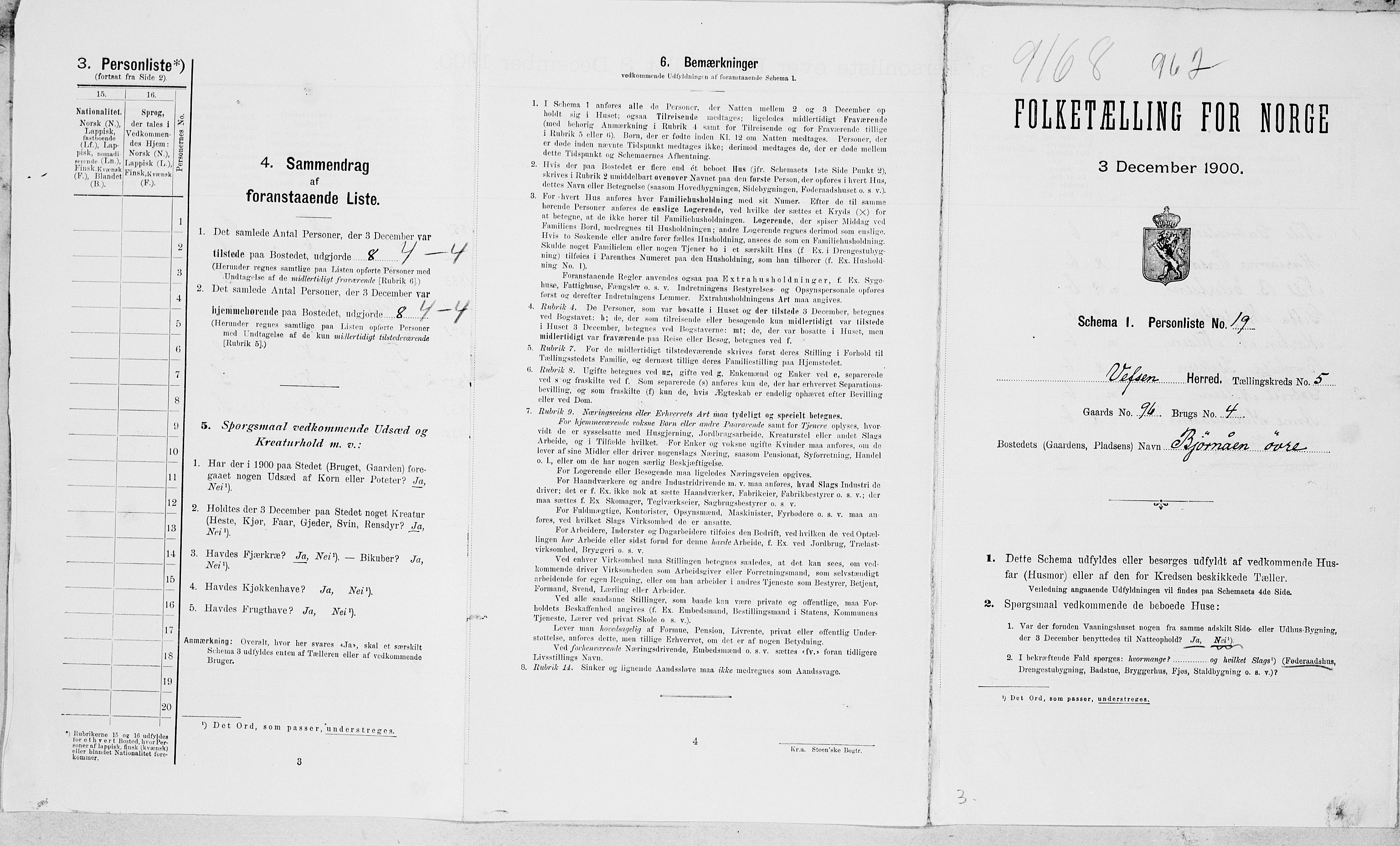 SAT, Folketelling 1900 for 1824 Vefsn herred, 1900, s. 330