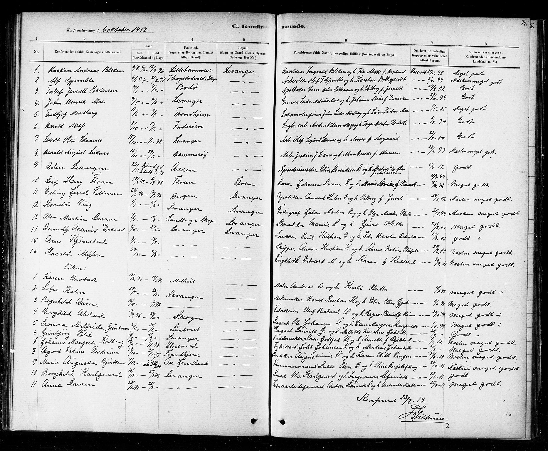 Ministerialprotokoller, klokkerbøker og fødselsregistre - Nord-Trøndelag, AV/SAT-A-1458/720/L0192: Klokkerbok nr. 720C01, 1880-1917, s. 74