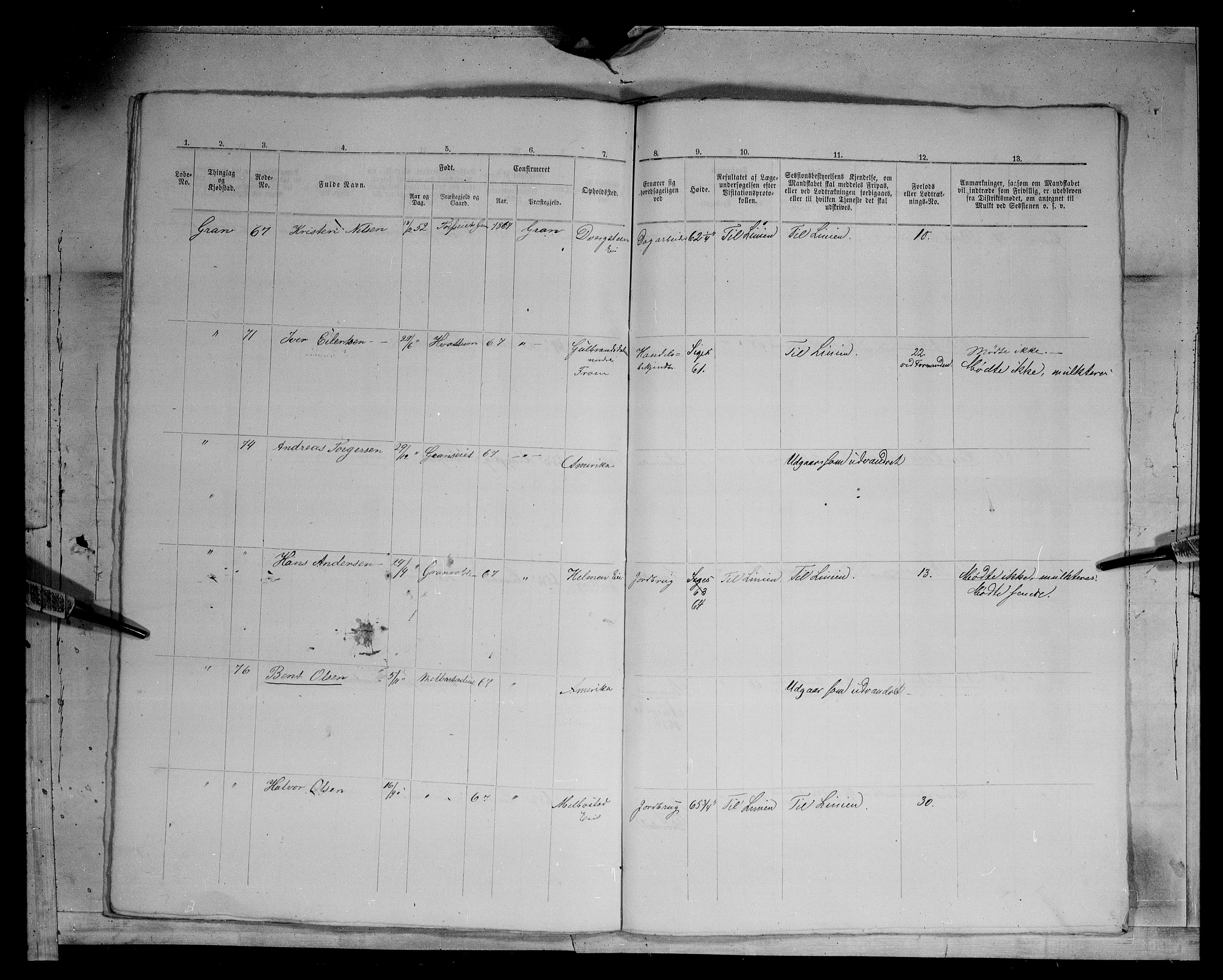 Fylkesmannen i Oppland, AV/SAH-FYO-002/1/K/Kg/L1166: Gran og Jevnaker, 1860-1879, s. 8788