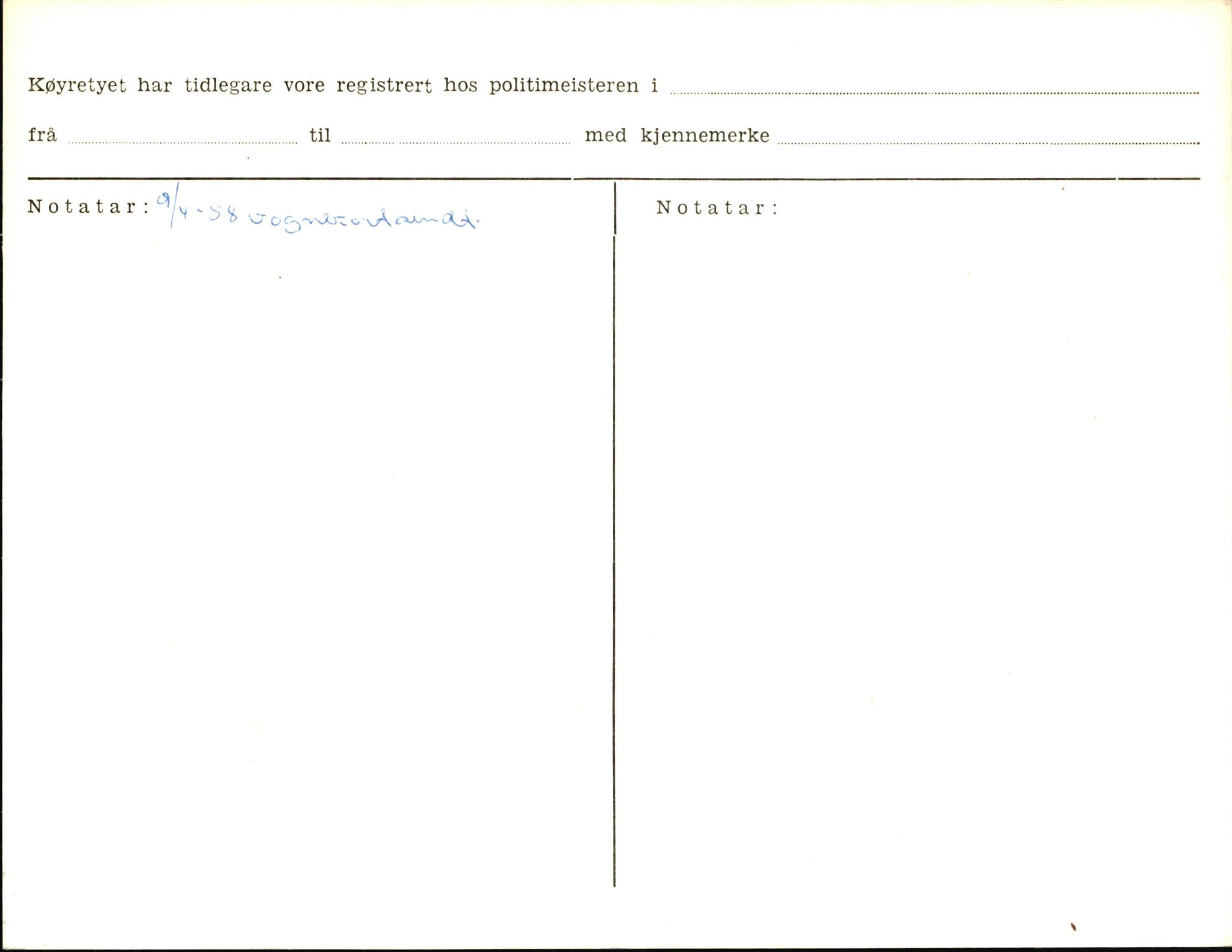 Statens vegvesen, Sogn og Fjordane vegkontor, AV/SAB-A-5301/4/F/L0006: Registerkort utmeldte Fjordane S8300-9500, 1930-1961, s. 11