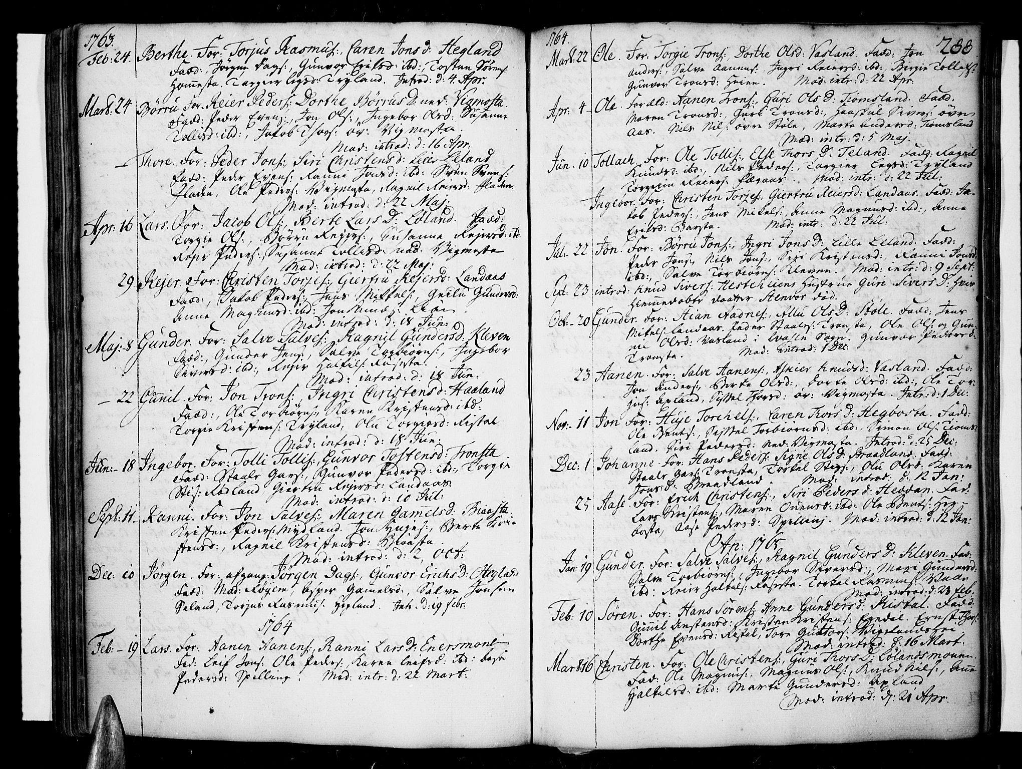 Sør-Audnedal sokneprestkontor, AV/SAK-1111-0039/F/Fa/Fab/L0001: Ministerialbok nr. A 1 /3, 1726-1783, s. 288