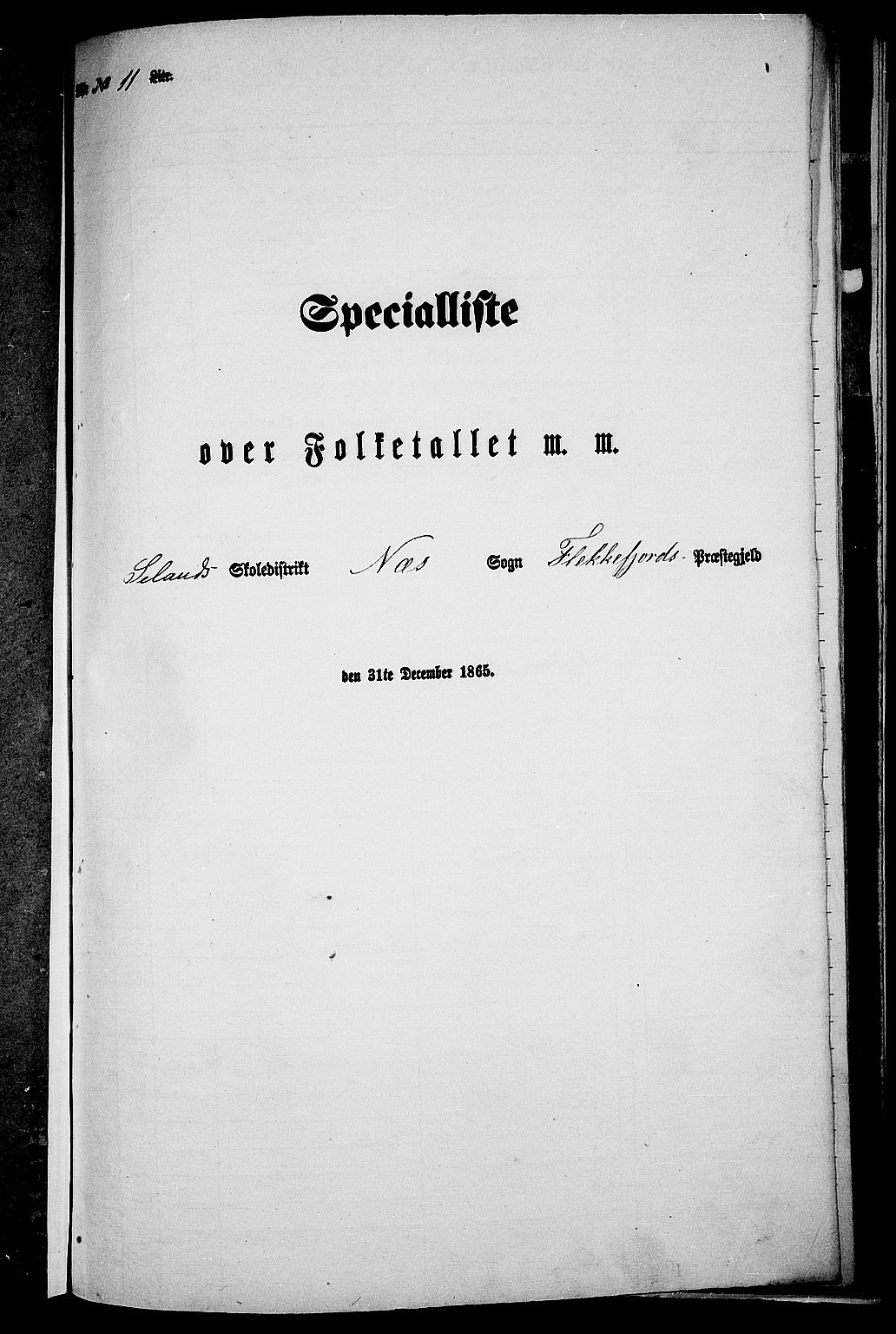 RA, Folketelling 1865 for 1042L Flekkefjord prestegjeld, Nes sokn og Hidra sokn, 1865, s. 156