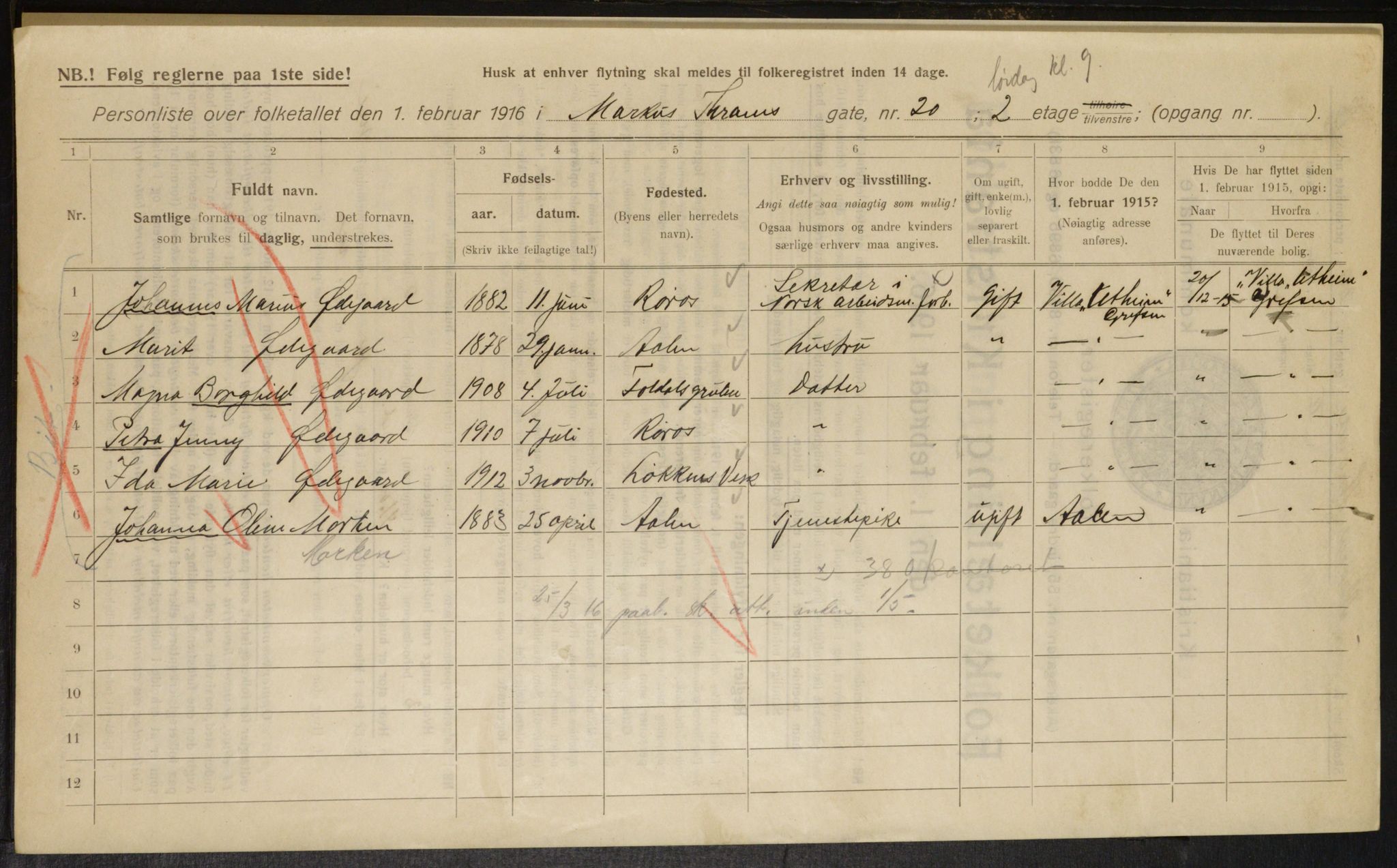 OBA, Kommunal folketelling 1.2.1916 for Kristiania, 1916, s. 61817