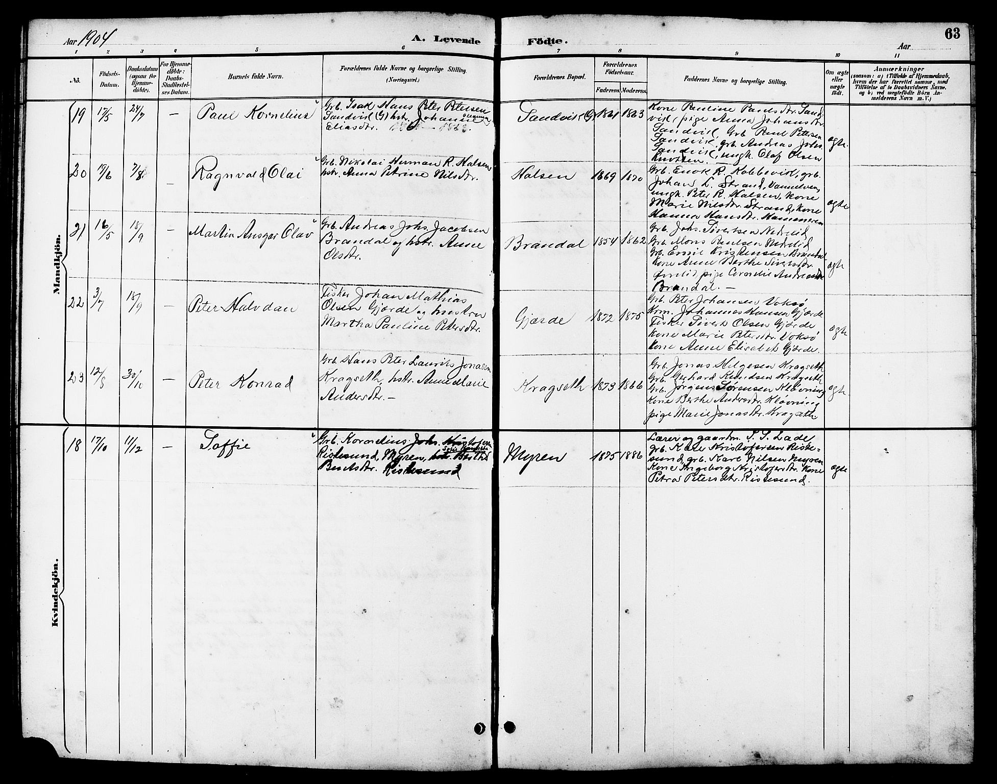 Ministerialprotokoller, klokkerbøker og fødselsregistre - Møre og Romsdal, AV/SAT-A-1454/503/L0049: Klokkerbok nr. 503C04, 1894-1915, s. 63