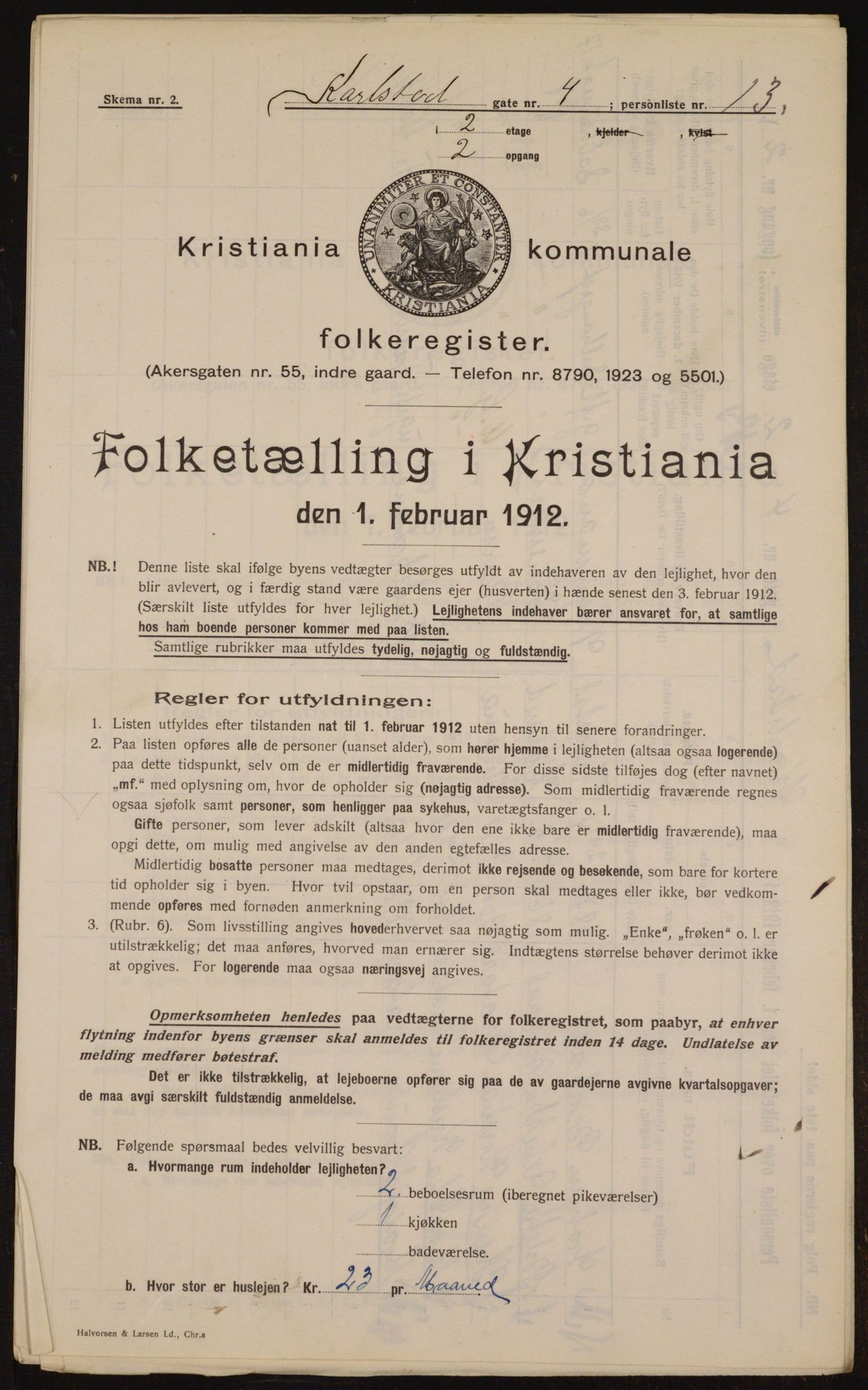 OBA, Kommunal folketelling 1.2.1912 for Kristiania, 1912, s. 49283