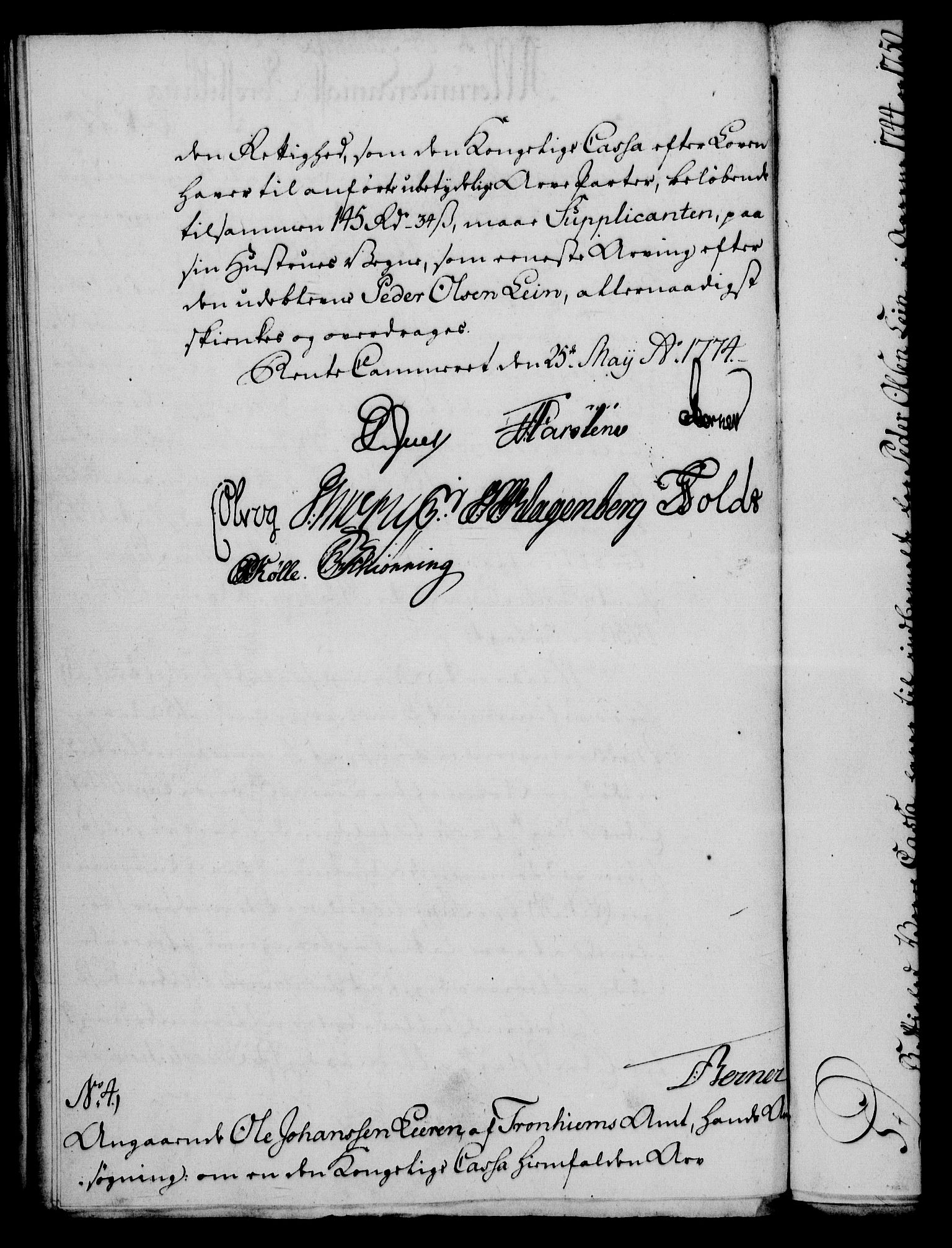 Rentekammeret, Kammerkanselliet, RA/EA-3111/G/Gf/Gfa/L0056: Norsk relasjons- og resolusjonsprotokoll (merket RK 52.56), 1774, s. 97