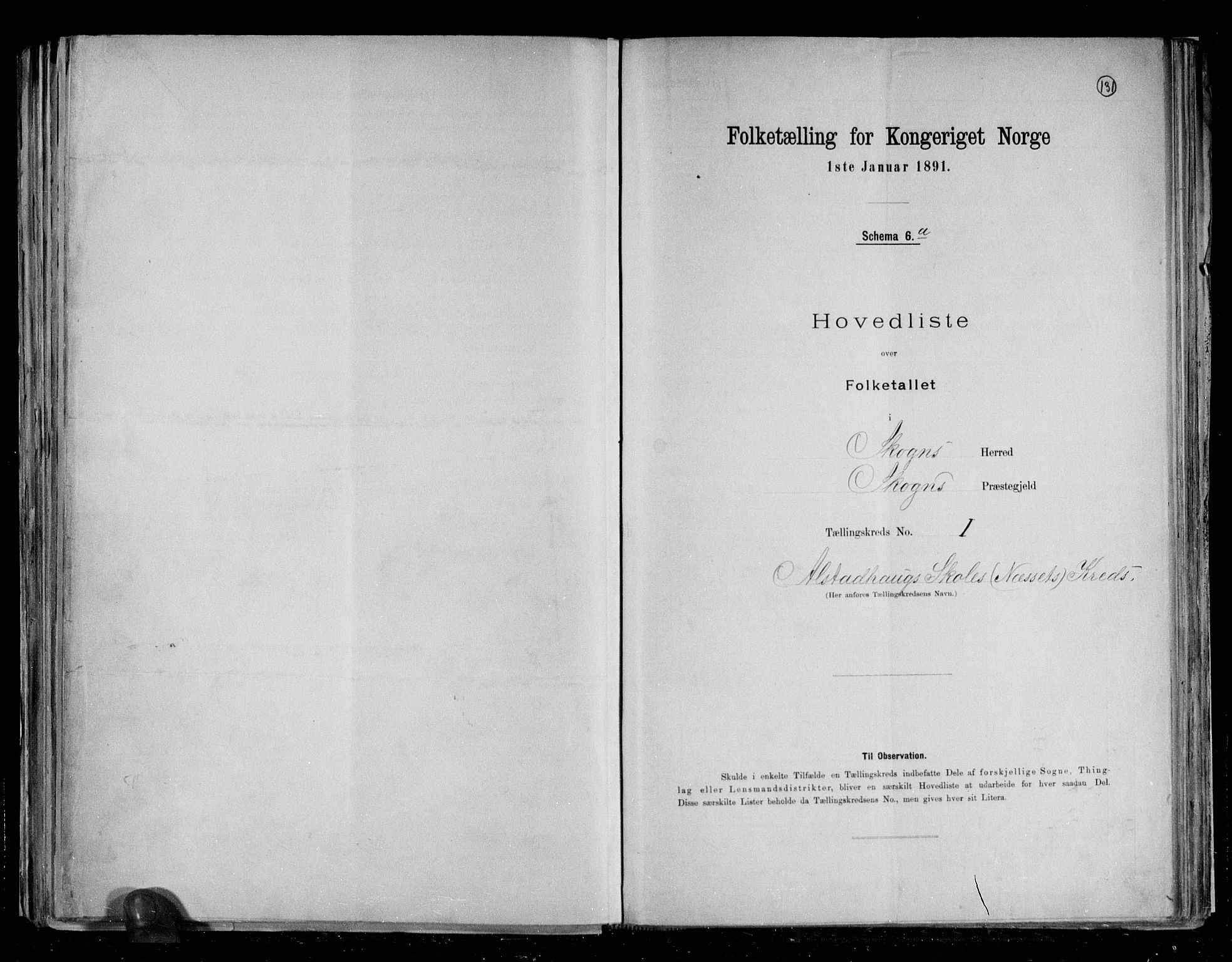 RA, Folketelling 1891 for 1719 Skogn herred, 1891, s. 4
