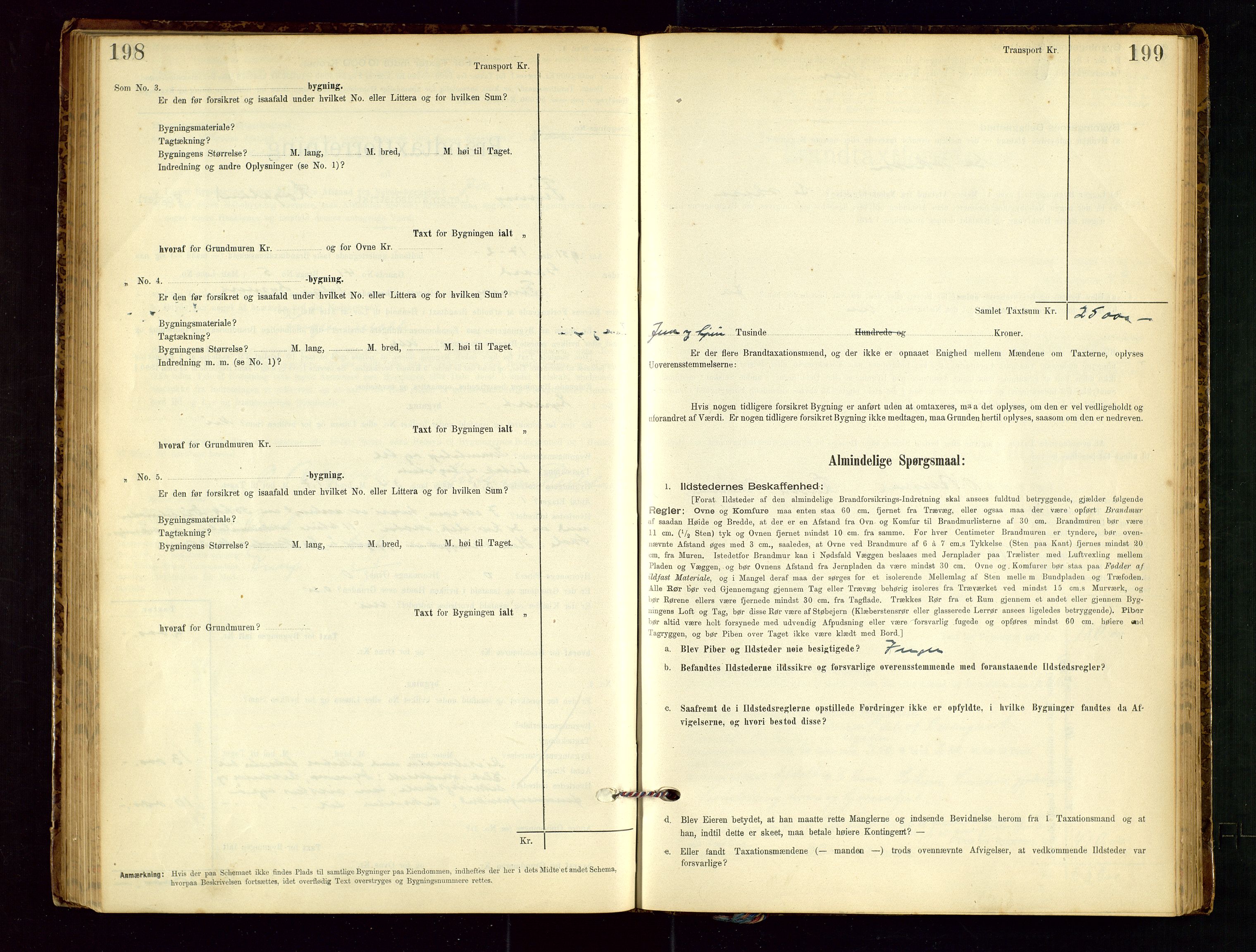 Finnøy lensmannskontor, AV/SAST-A-100442/Goa/L0003: Branntakstprotokoll - skjemaprotokoll, 1896-1954, s. 198-199