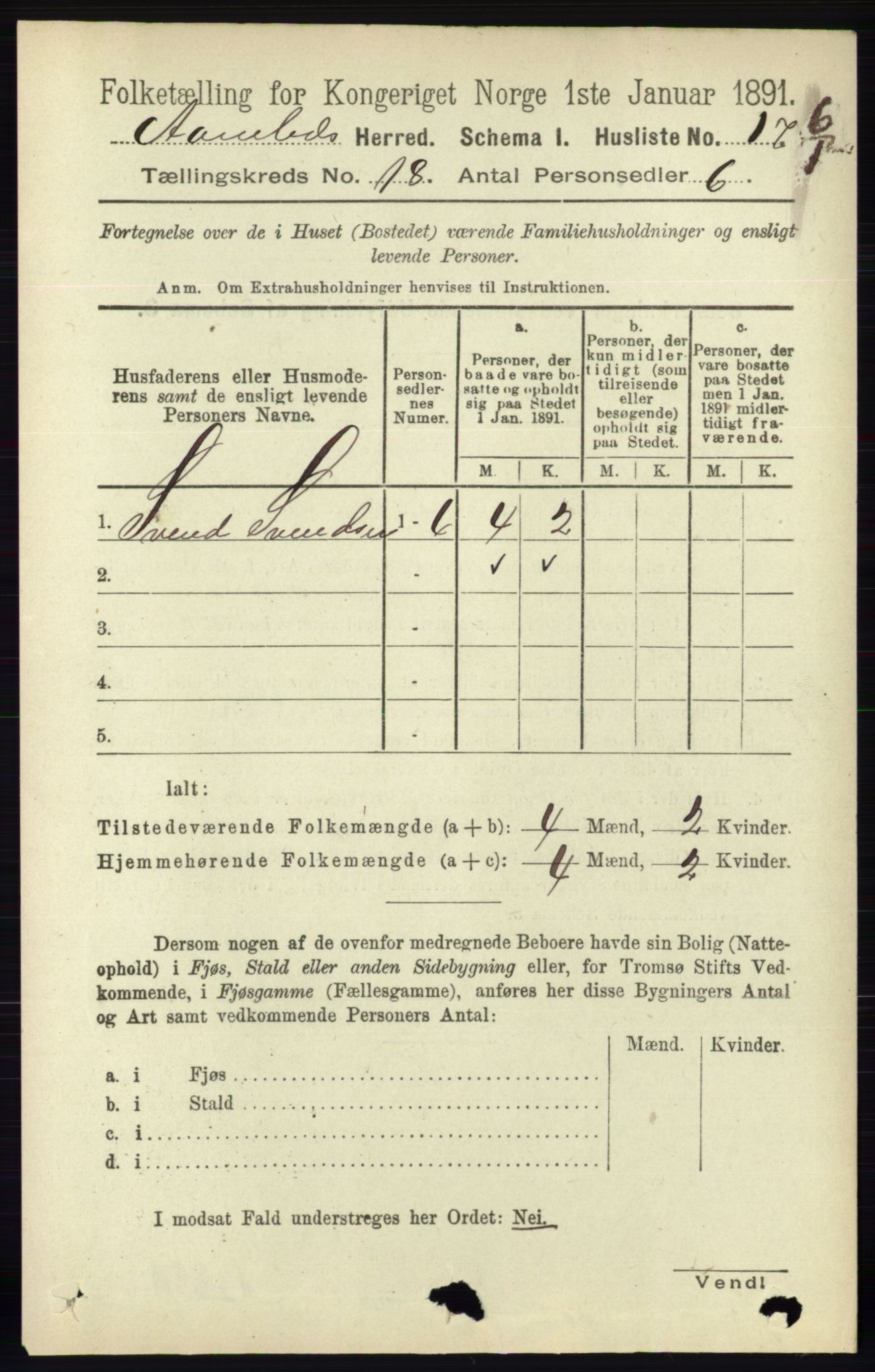 RA, Folketelling 1891 for 0929 Åmli herred, 1891, s. 2999