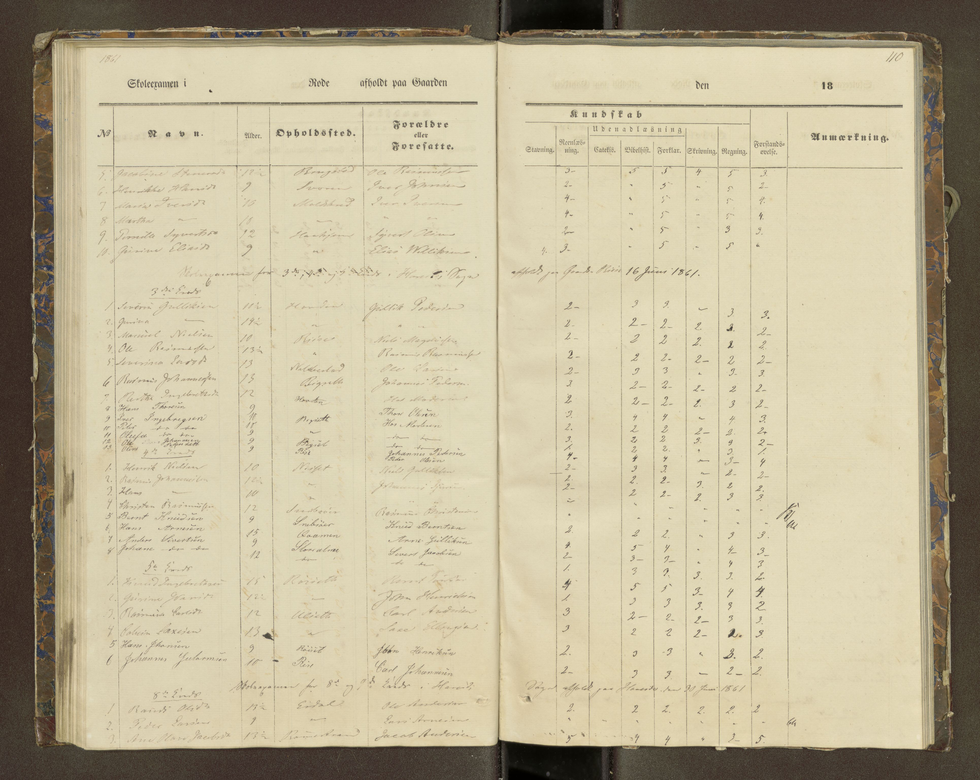 Ulstein sokneprestkontor, AV/SAT-A-1005/1/III/III2/III2f/L0001: Skoleeksamensprotokoll, 1850-1861, s. 110