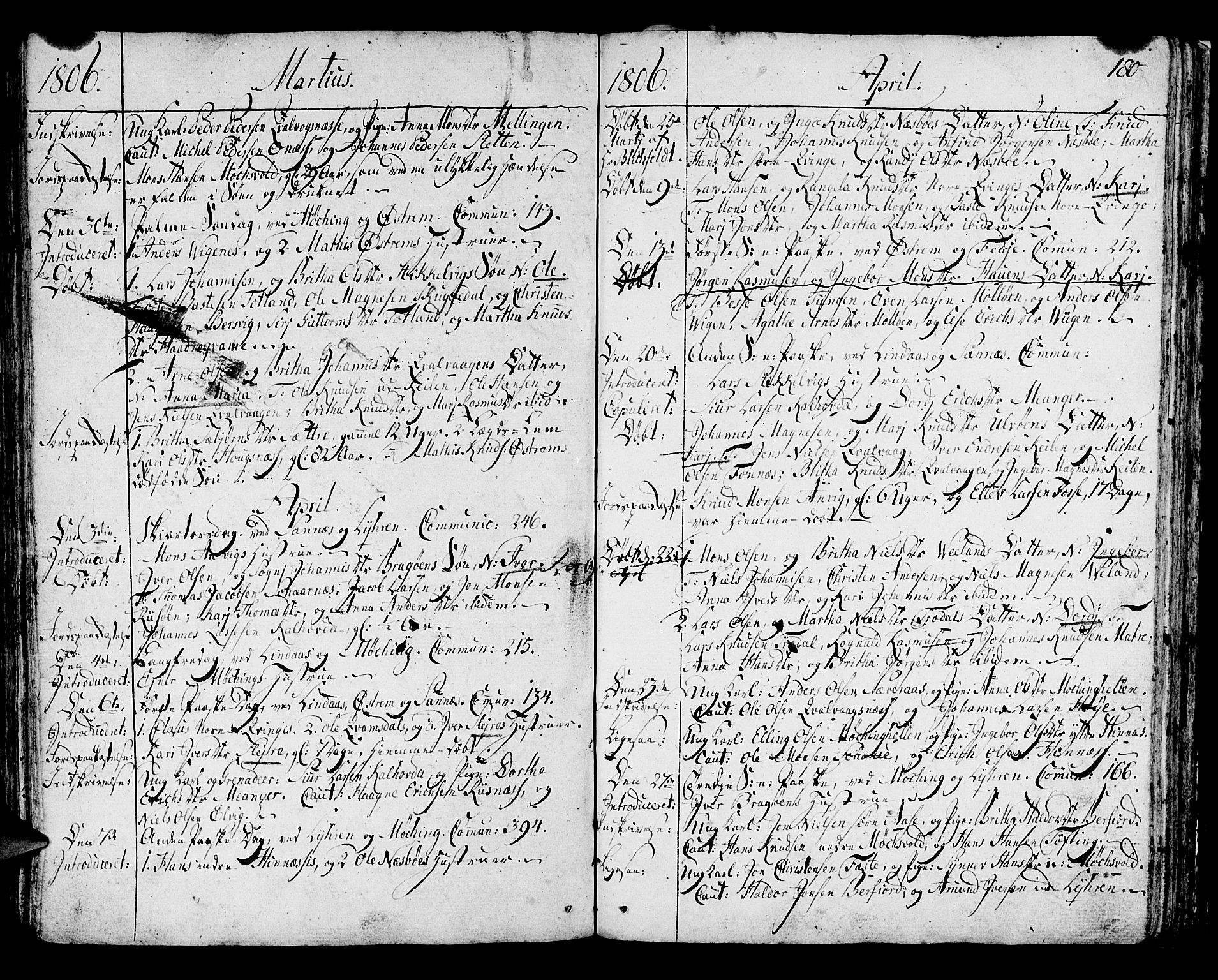 Lindås Sokneprestembete, AV/SAB-A-76701/H/Haa/Haaa/L0005: Ministerialbok nr. A 5, 1791-1813, s. 180