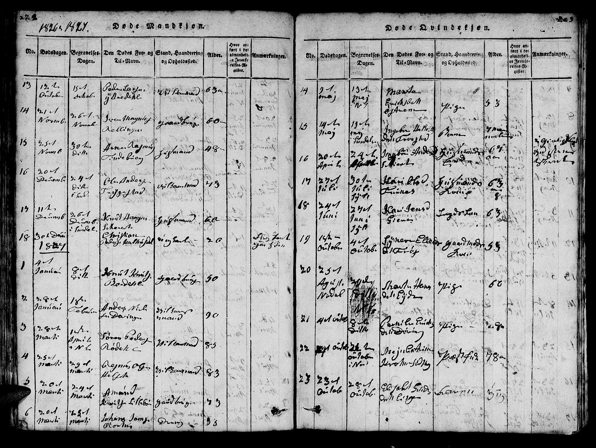 Ministerialprotokoller, klokkerbøker og fødselsregistre - Møre og Romsdal, AV/SAT-A-1454/519/L0246: Ministerialbok nr. 519A05, 1817-1834, s. 222-223