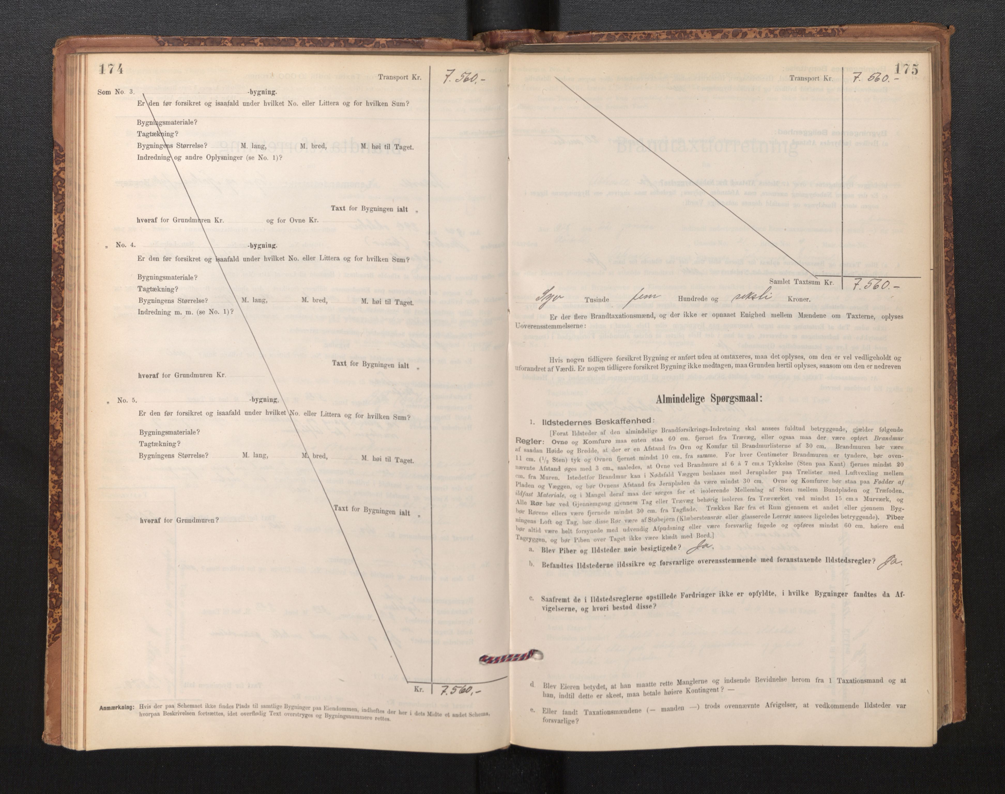 Lensmannen i Askvoll, SAB/A-26301/0012/L0004: Branntakstprotokoll, skjematakst og liste over branntakstmenn, 1895-1932, s. 174-175