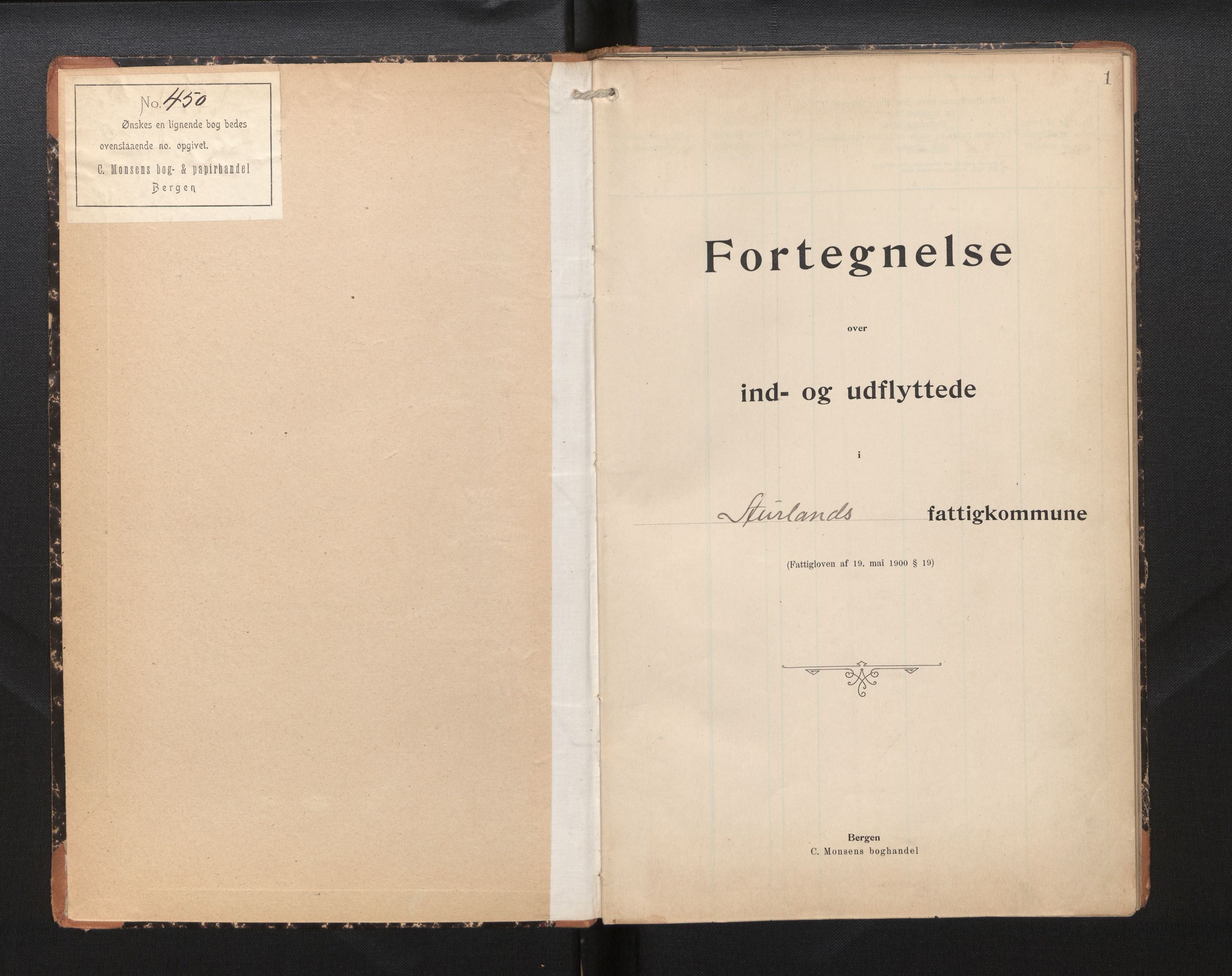 Lensmannen i Aurland, SAB/A-26401/0020/L0004: Protokoll over inn- og utflytte, Voss - Taugevannbanen 3. avdeling, 1901-1909