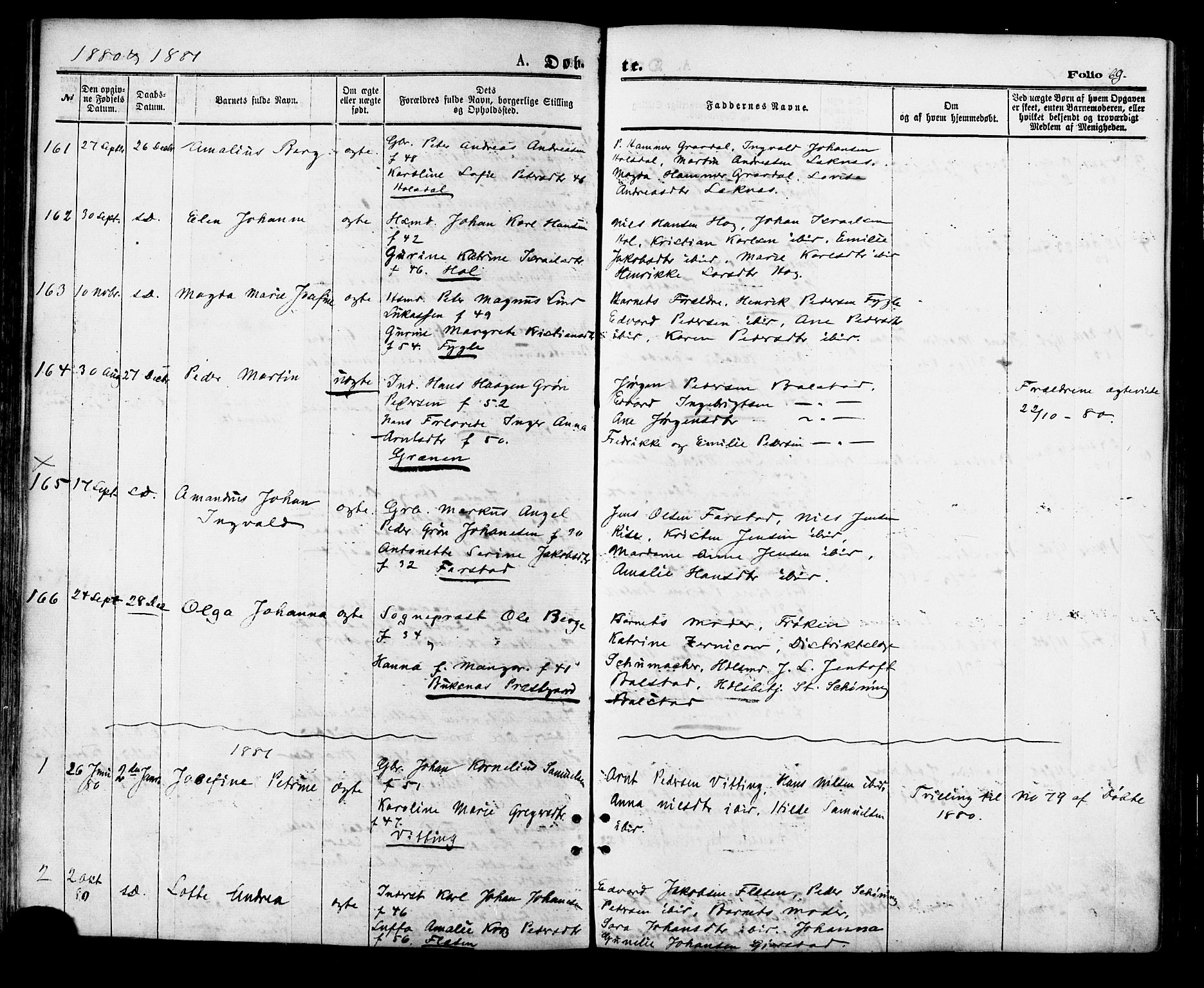 Ministerialprotokoller, klokkerbøker og fødselsregistre - Nordland, AV/SAT-A-1459/881/L1166: Klokkerbok nr. 881C03, 1876-1885, s. 69
