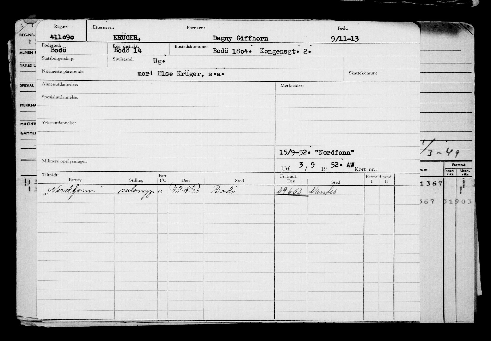 Direktoratet for sjømenn, AV/RA-S-3545/G/Gb/L0116: Hovedkort, 1913, s. 460