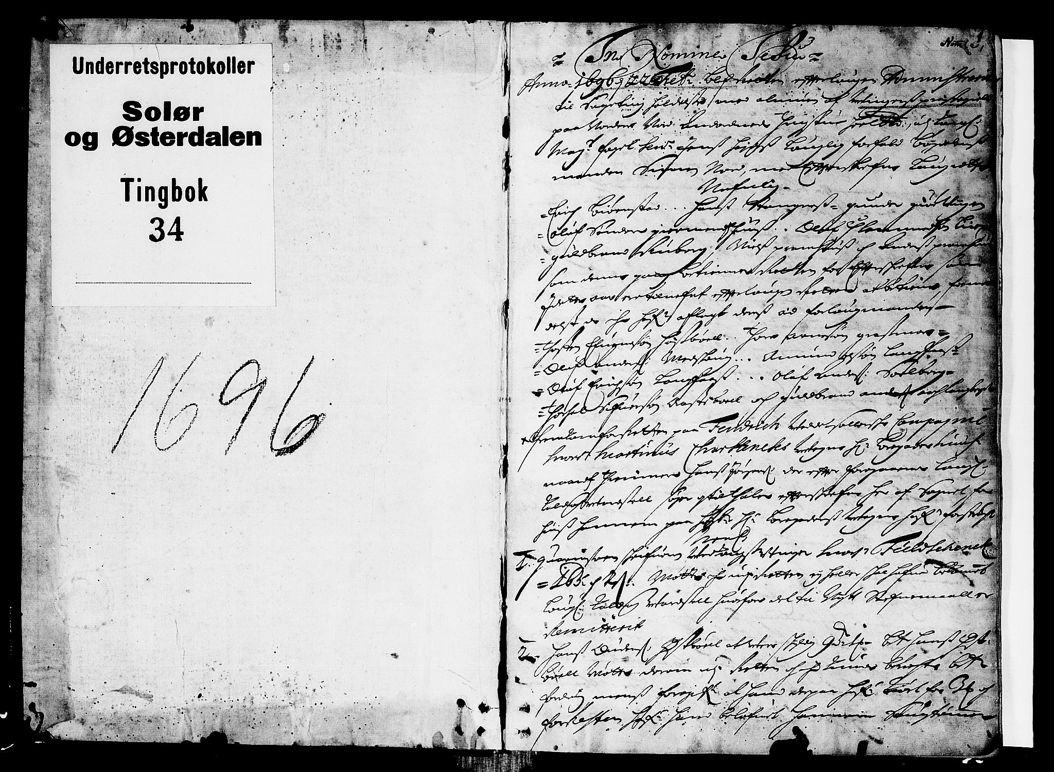 Solør og Østerdalen sorenskriveri, AV/SAH-TING-024/G/Gb/L0034: Tingbok, 1696, s. 0b-1a