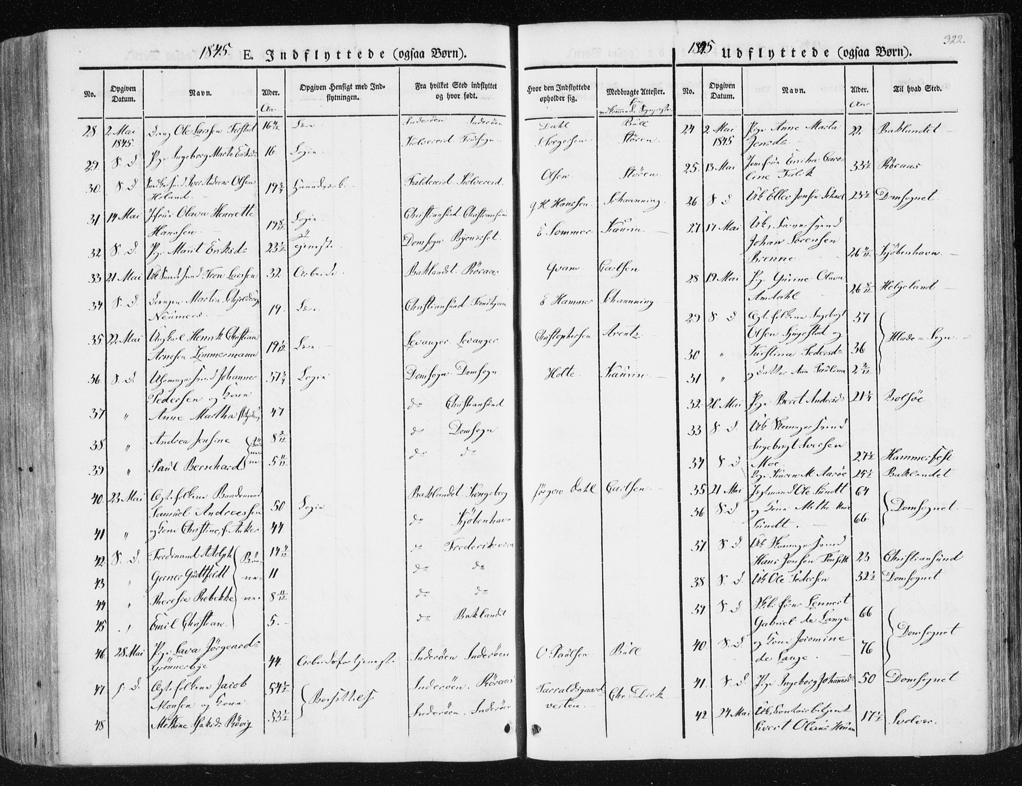 Ministerialprotokoller, klokkerbøker og fødselsregistre - Sør-Trøndelag, SAT/A-1456/602/L0110: Ministerialbok nr. 602A08, 1840-1854, s. 322