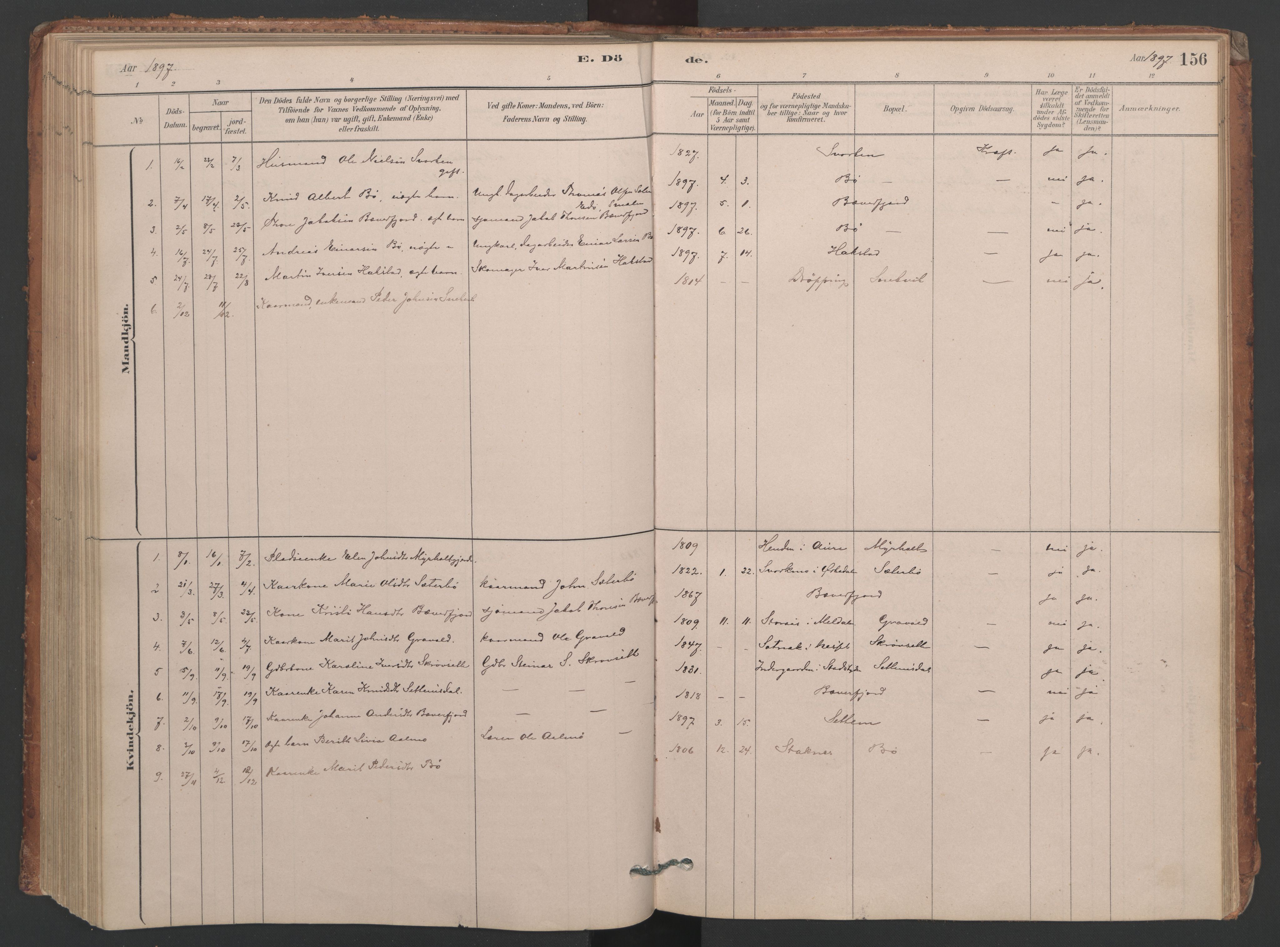 Ministerialprotokoller, klokkerbøker og fødselsregistre - Møre og Romsdal, SAT/A-1454/594/L1036: Ministerialbok nr. 594A02 (?), 1879-1910, s. 156